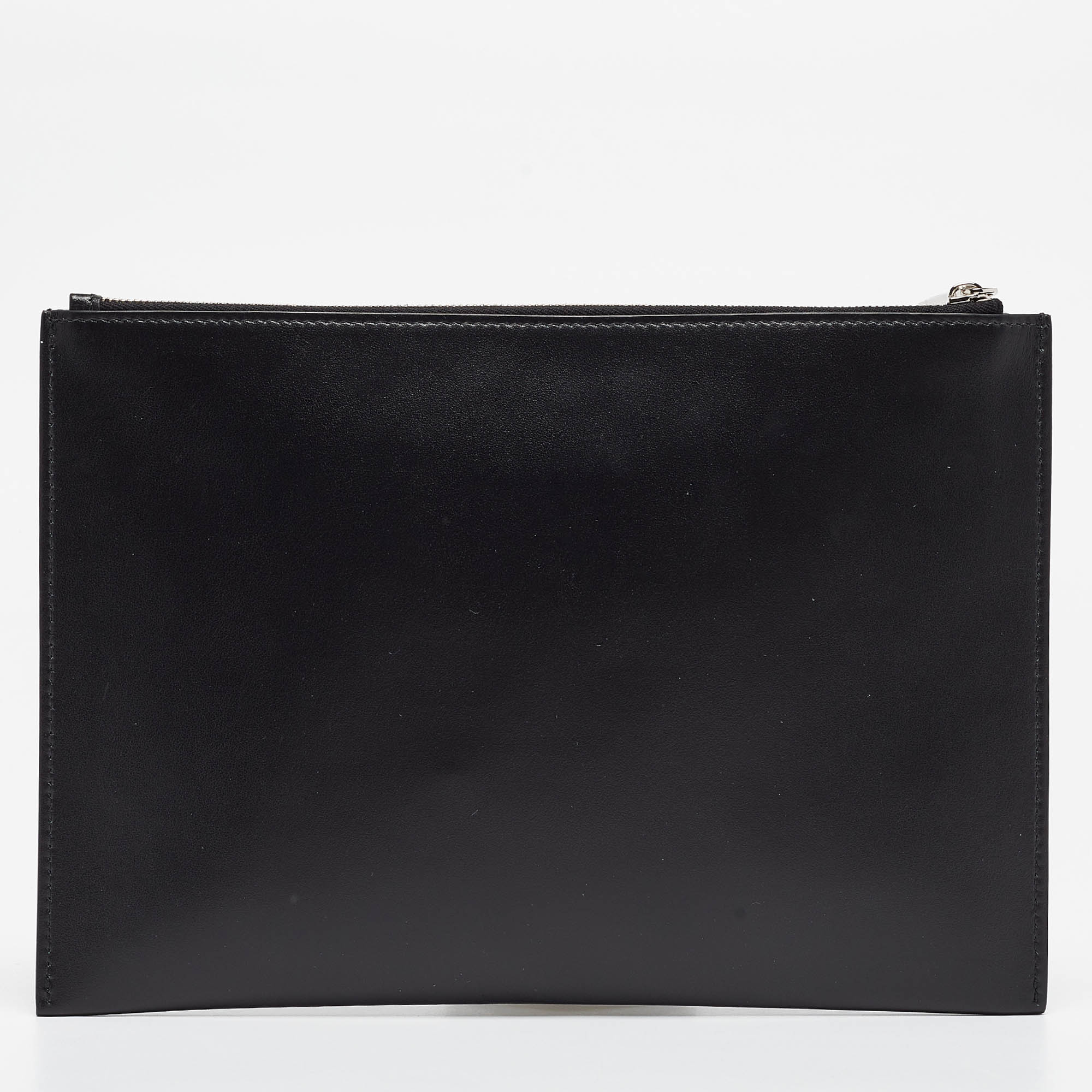 Dior Black Leather Logo Slim Pouch