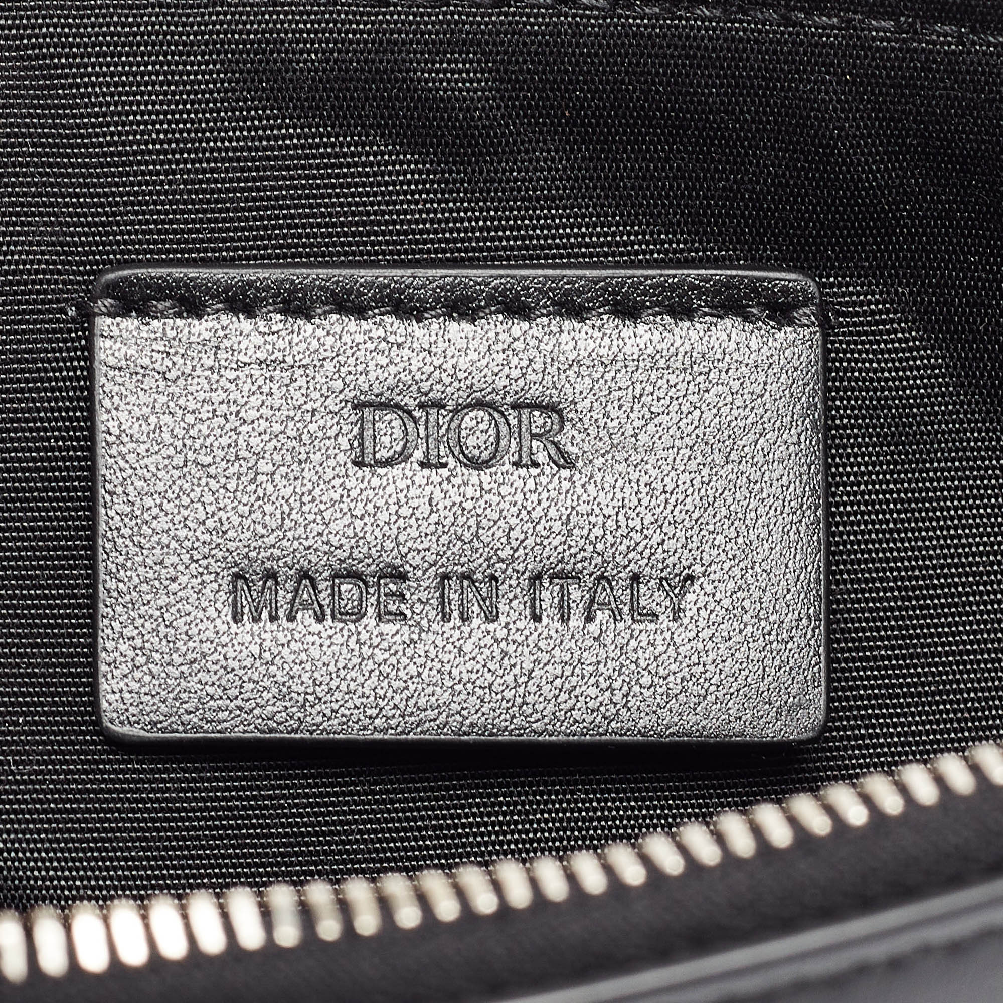 Dior Black Leather Logo Slim Pouch