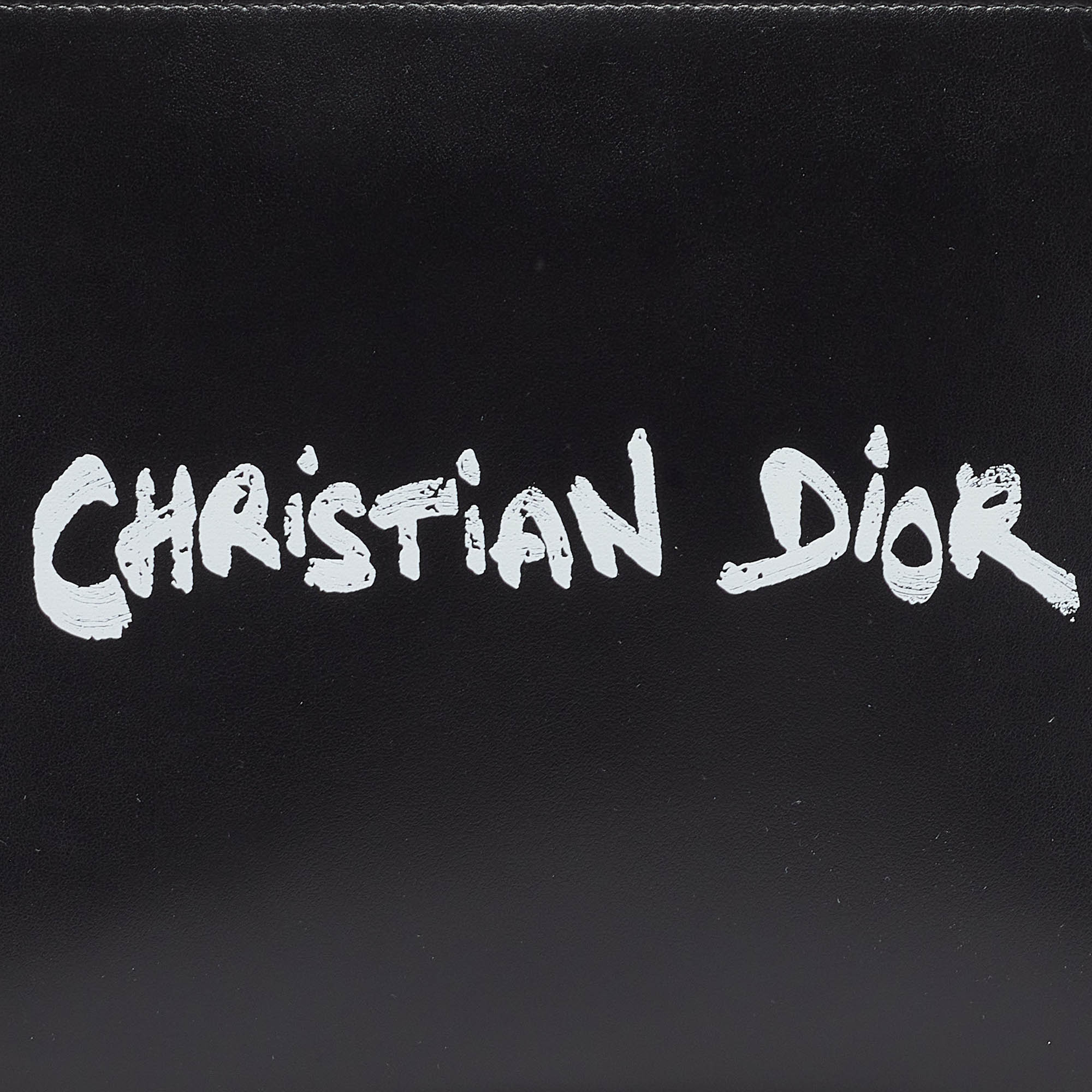 Dior Black Leather Logo Slim Pouch