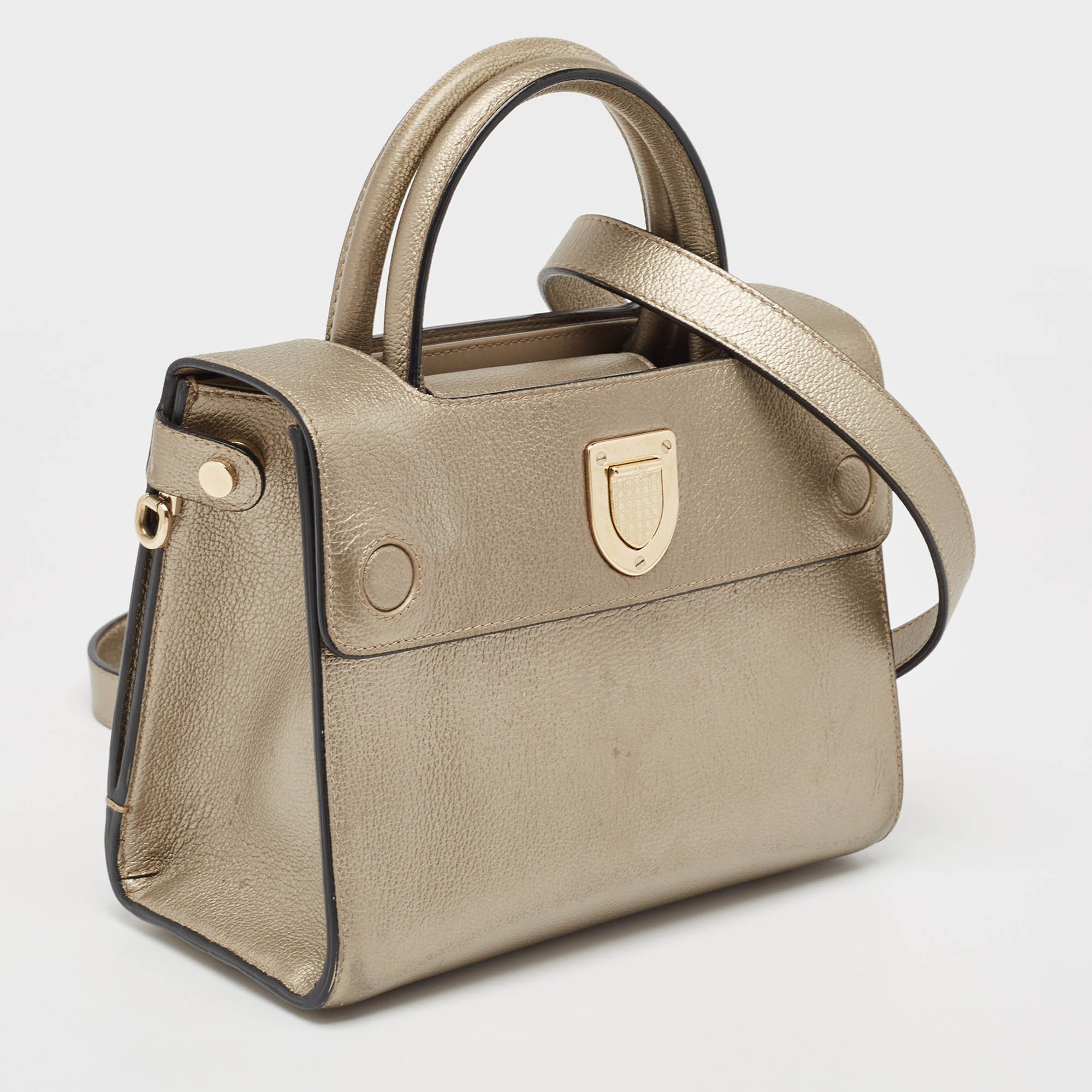 Dior Light Gold Leather Mini Diorever Tote