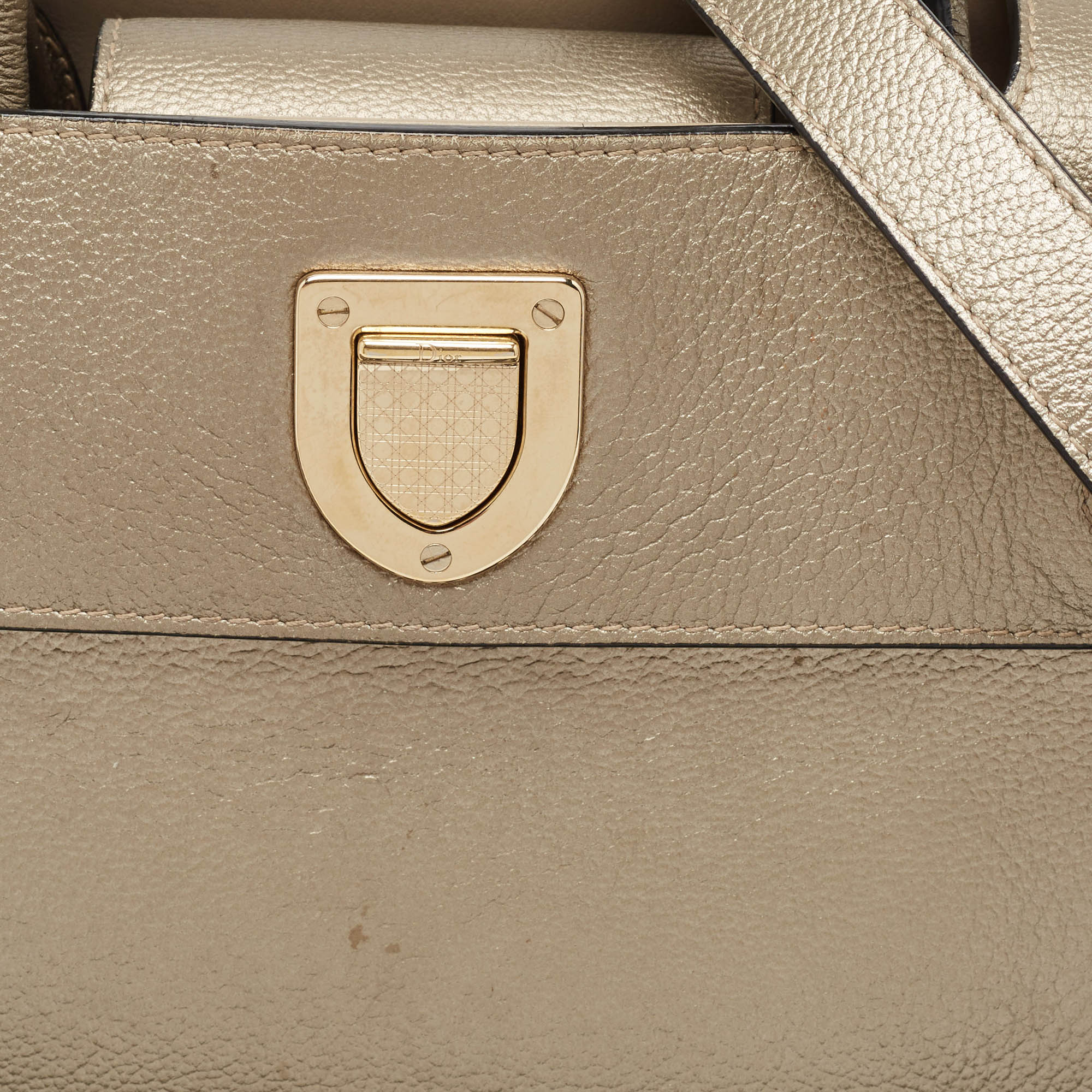 Dior Light Gold Leather Mini Diorever Tote