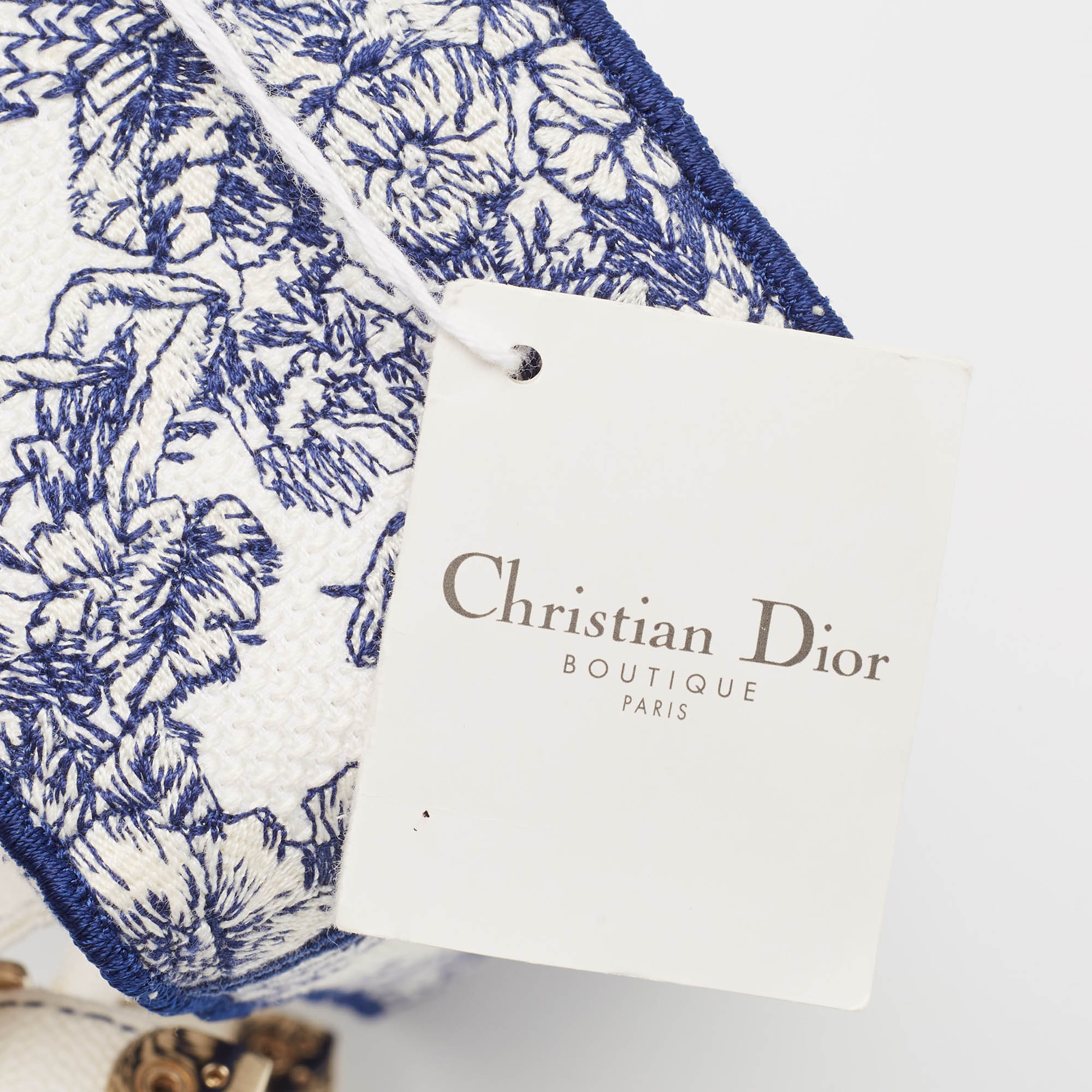 Dior Navy Blue/White Embroidery Canvas Diorcamp Bag