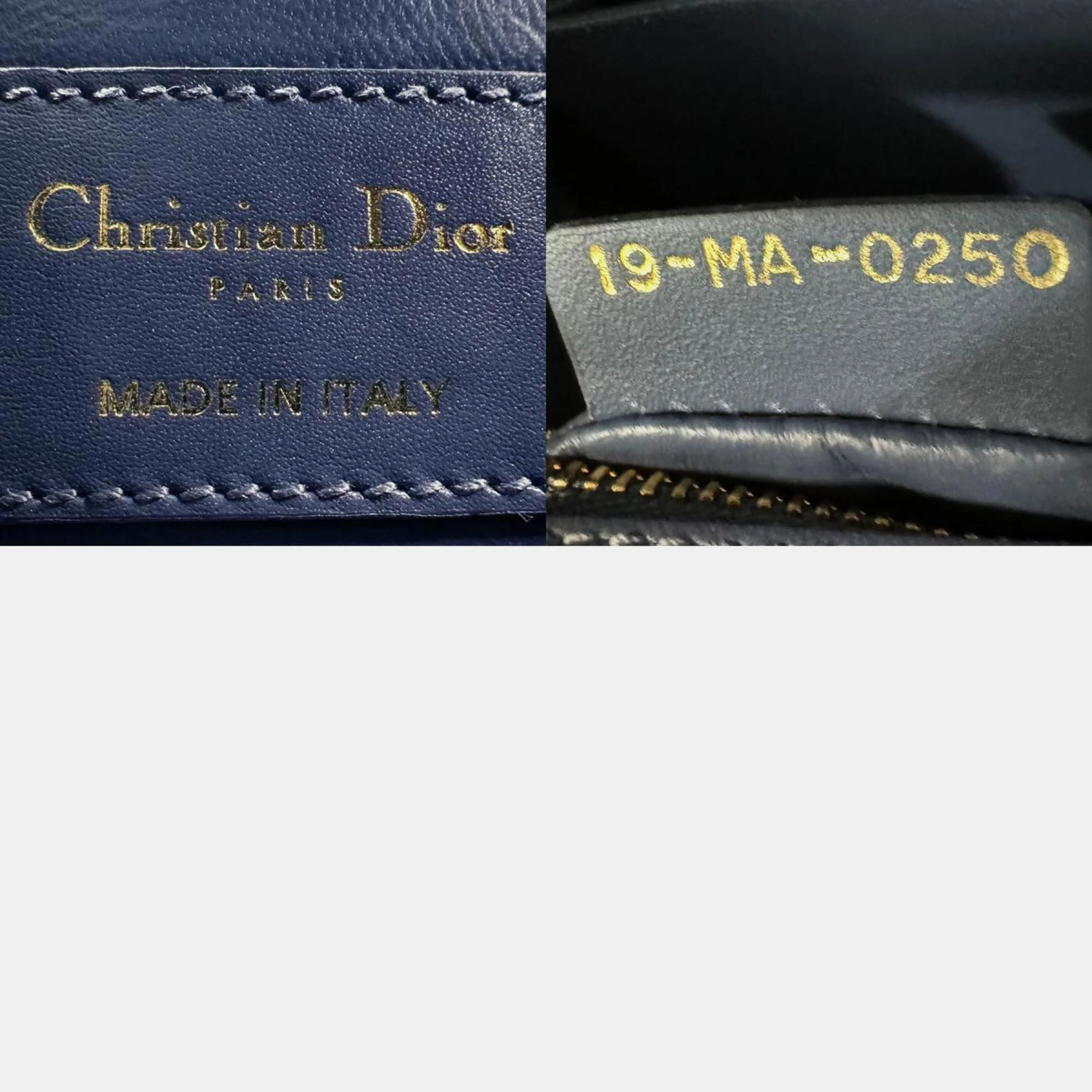 Dior Navy Blue Leather 30 Montaigne Shoulder Bags