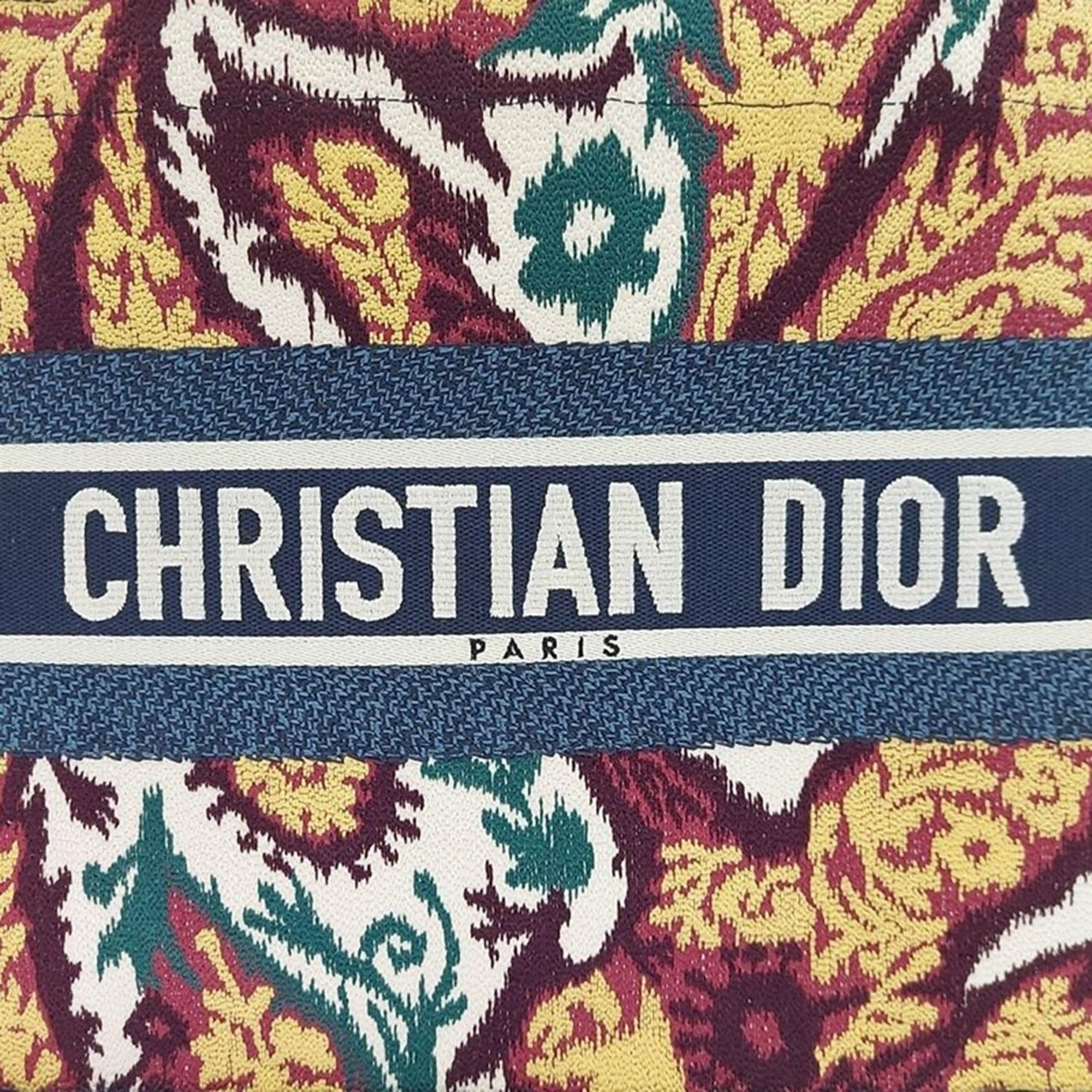 Christian Dior Multicolour Embroidered Canvas Medium Book Tote Bag