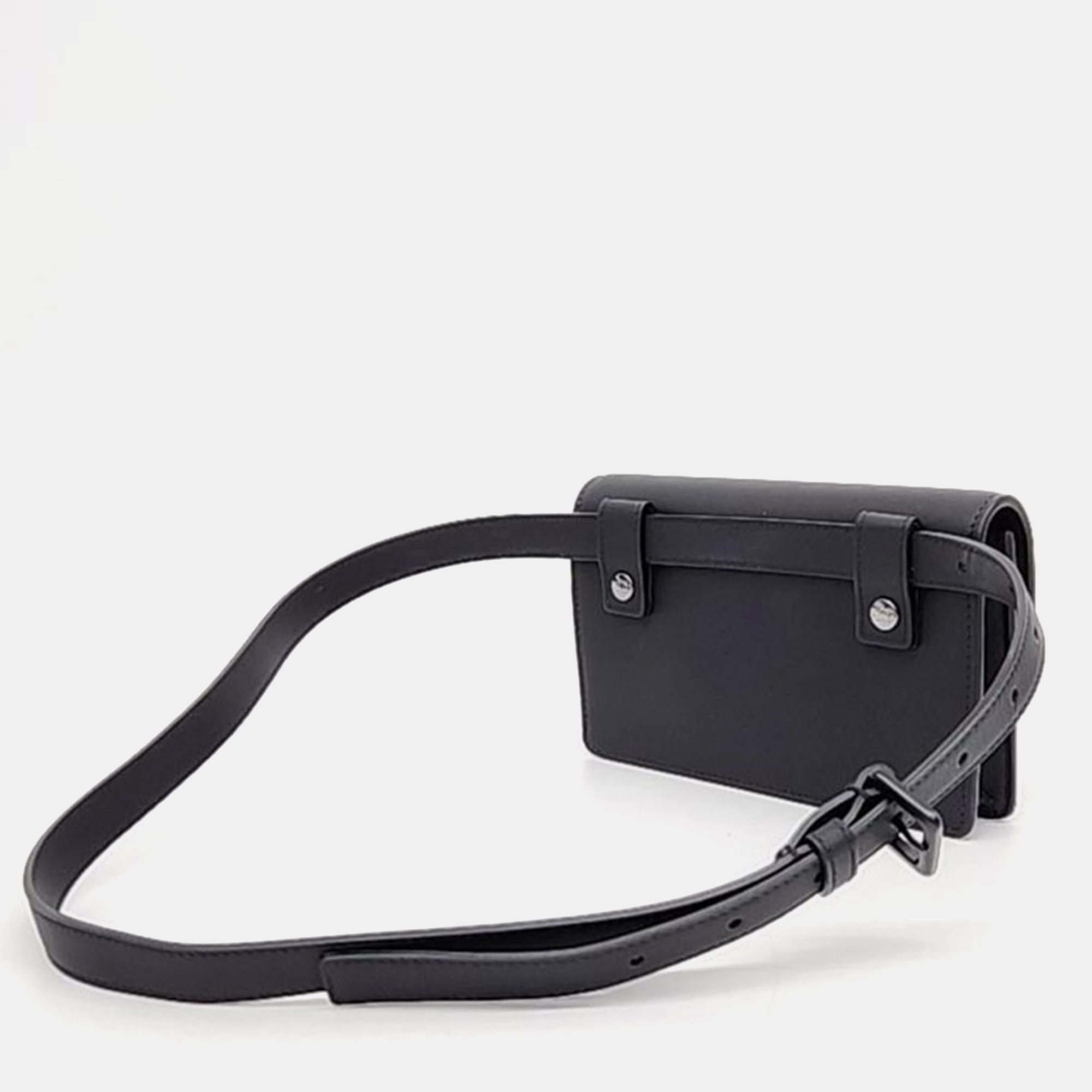 Christian Dior Black Leather Saddle Belt Bag