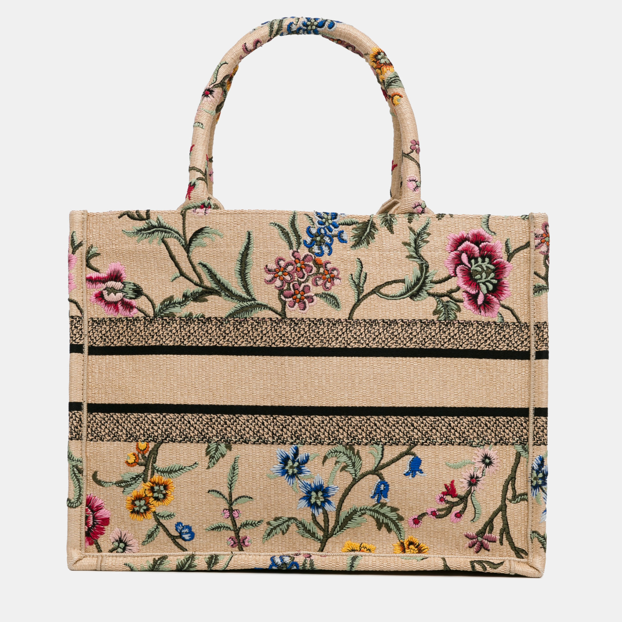 Dior Medium Raffia Petite Fleurs Book Tote