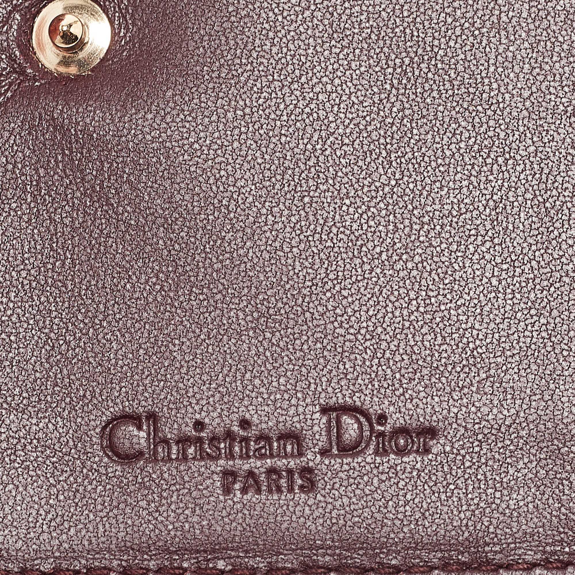 Dior Burgundy Cannage Leather Lady Dior Card Holder