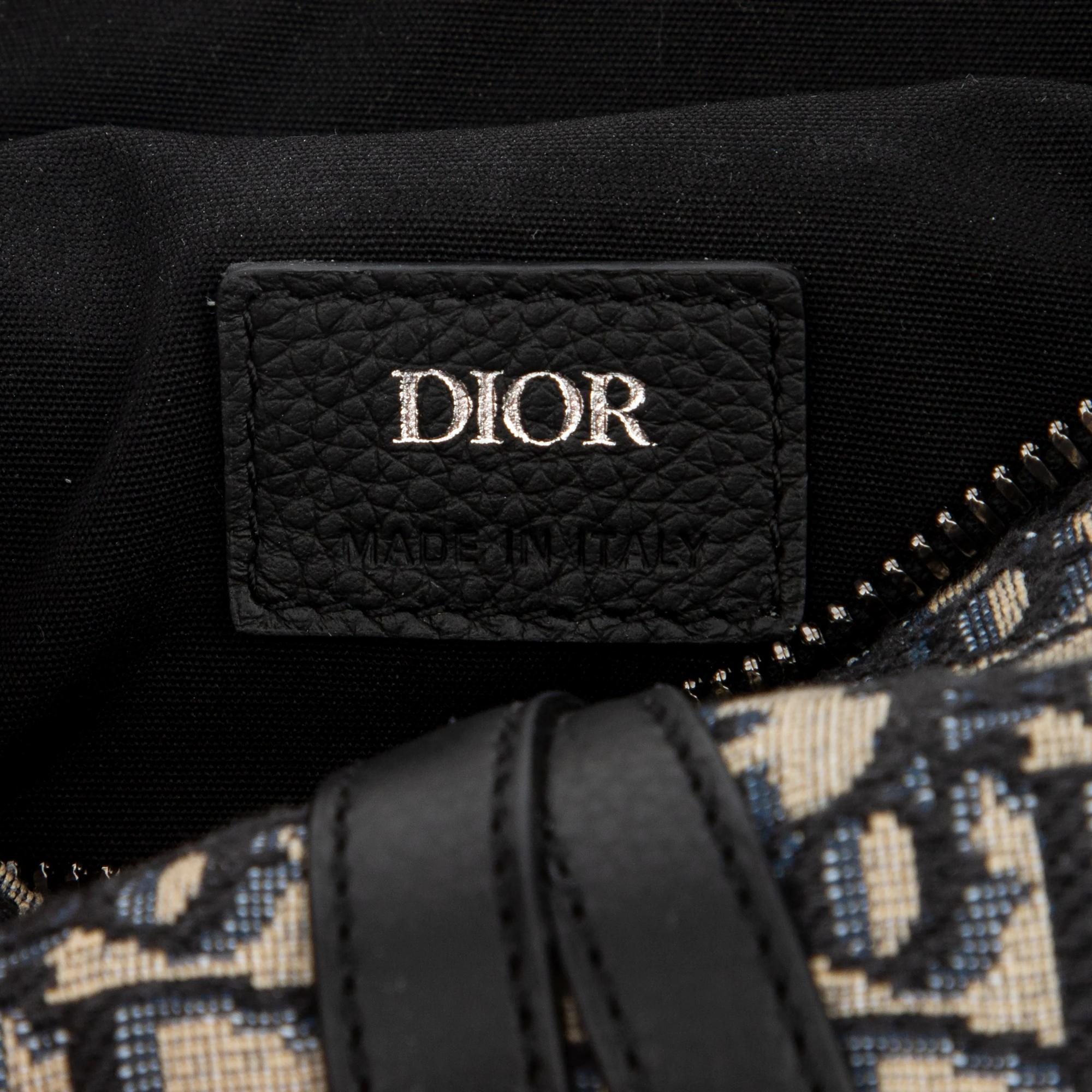 Dior Black Oblique Jacquard Saddle Shoulder Bags