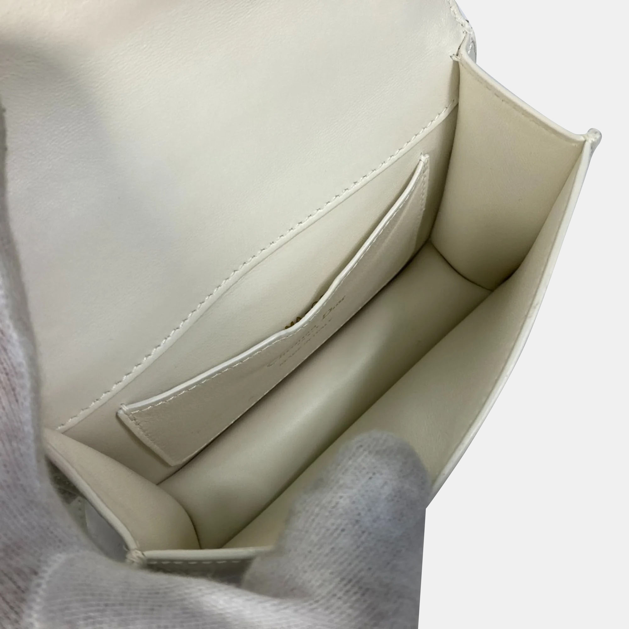 Dior White Leather 30 Montaigne Shoulder Bags