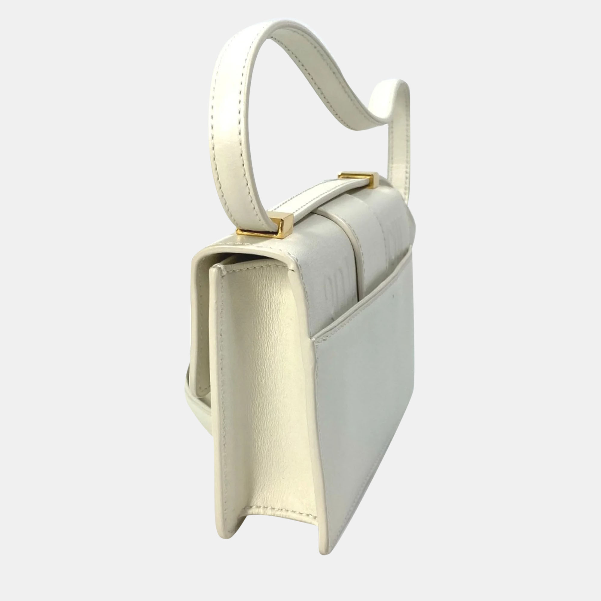 Dior White Leather 30 Montaigne Shoulder Bags