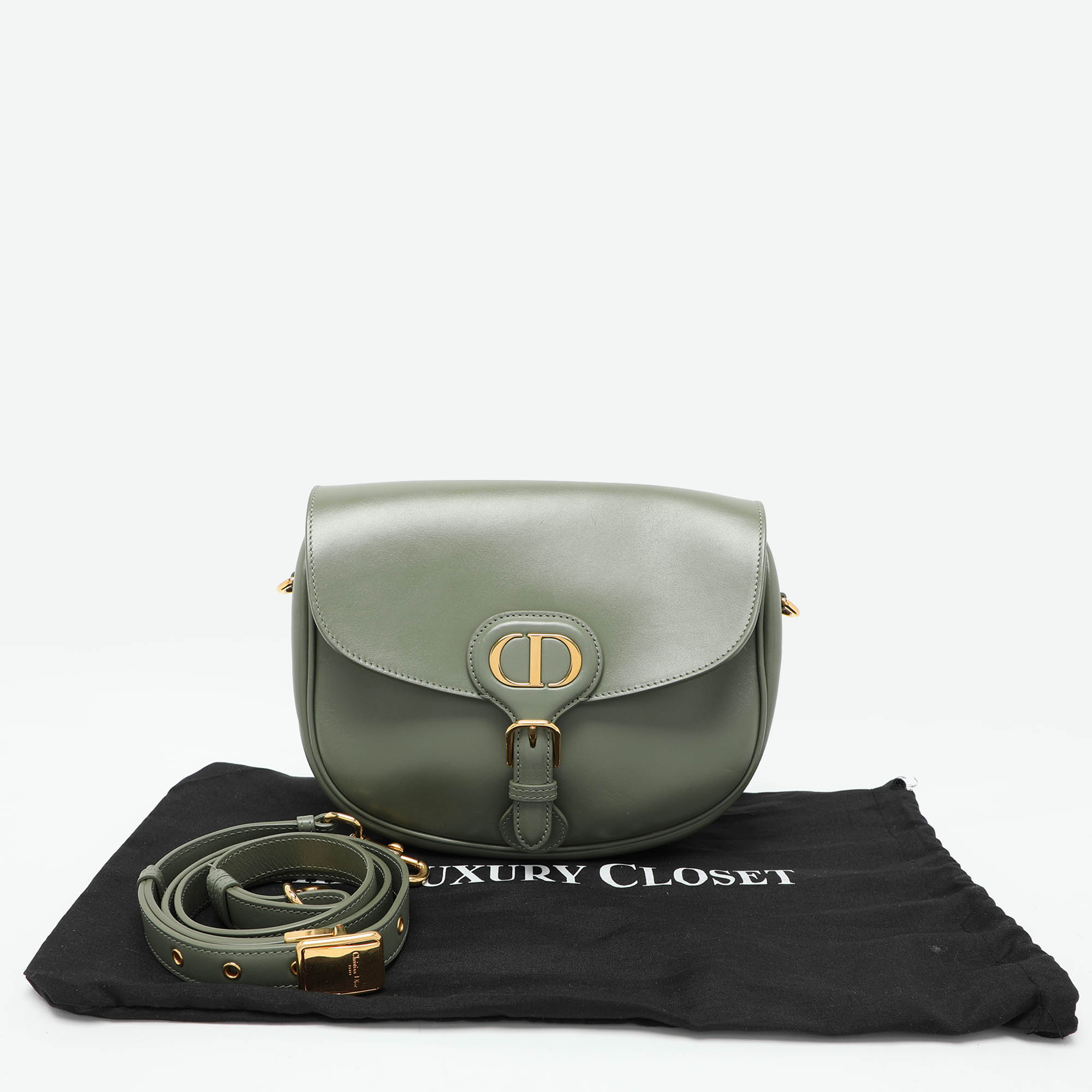 Dior Green Leather Medium Bobby Shoulder Bag