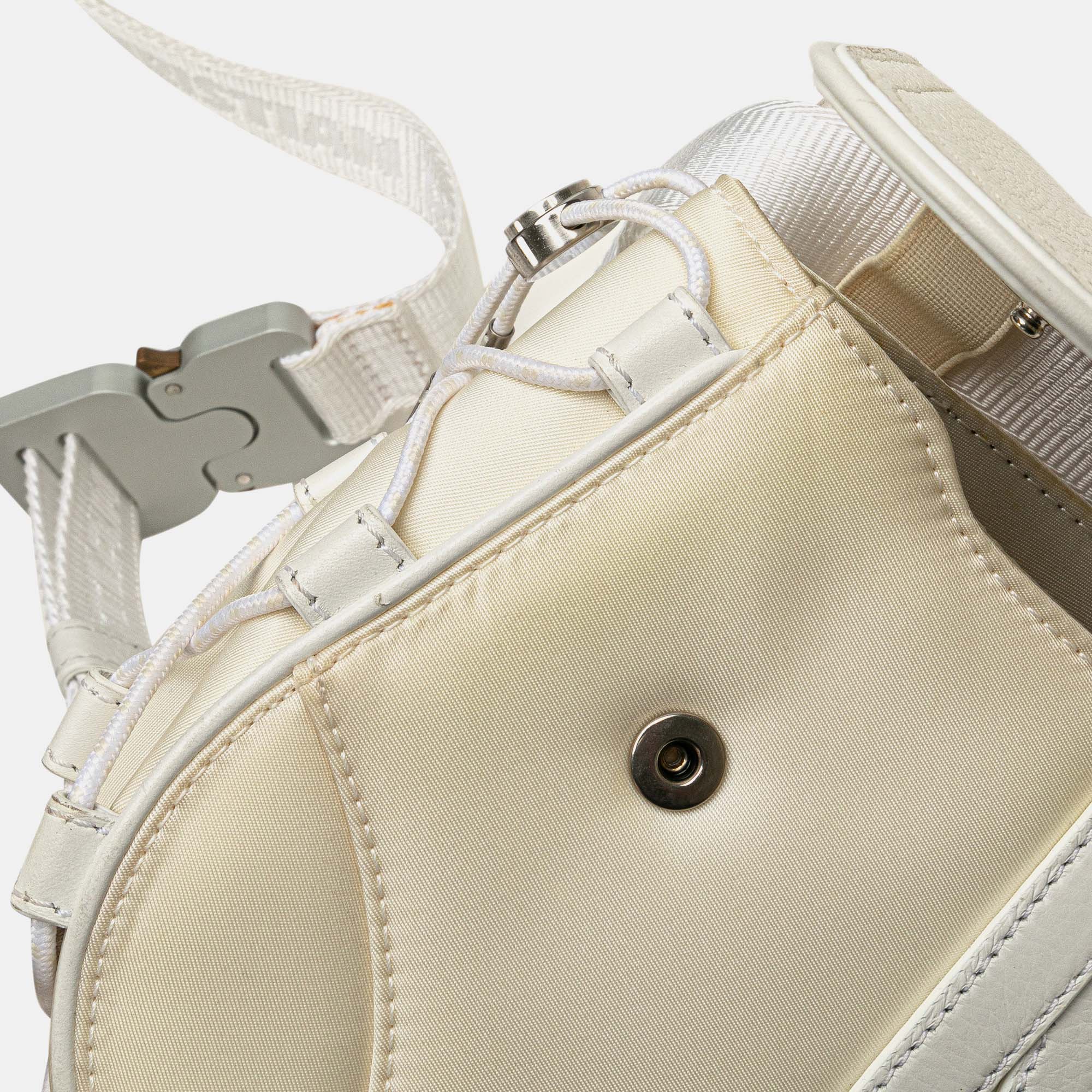 Dior White Fabric And Leather Sacai Technical Saddle Bag