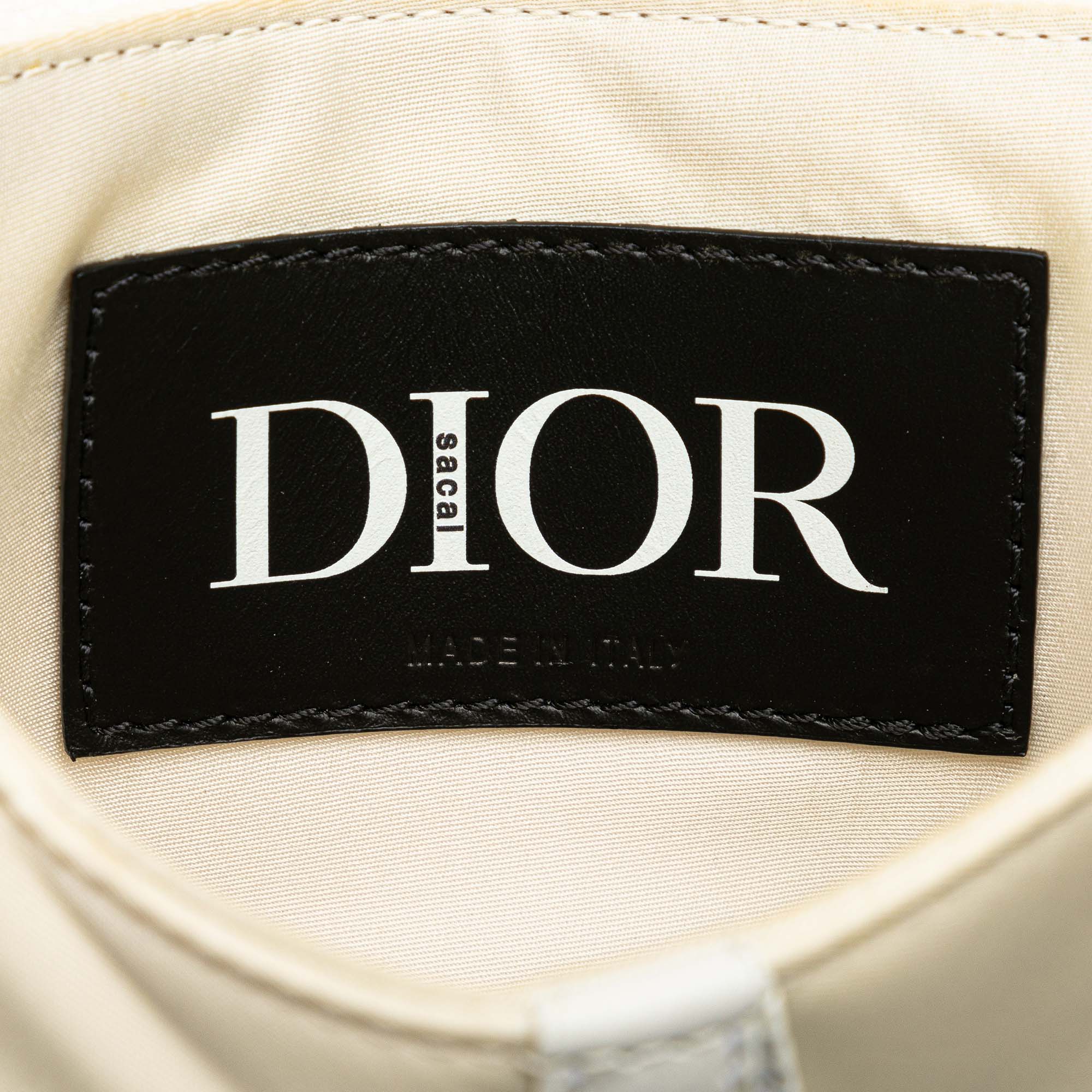 Dior White Fabric And Leather Sacai Technical Saddle Bag