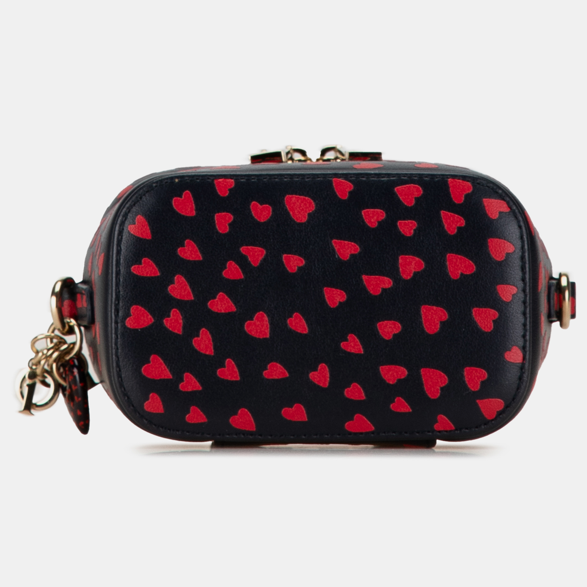 Dior Multicolor Micro Lambskin Heart Print Lady Dior Vanity Case