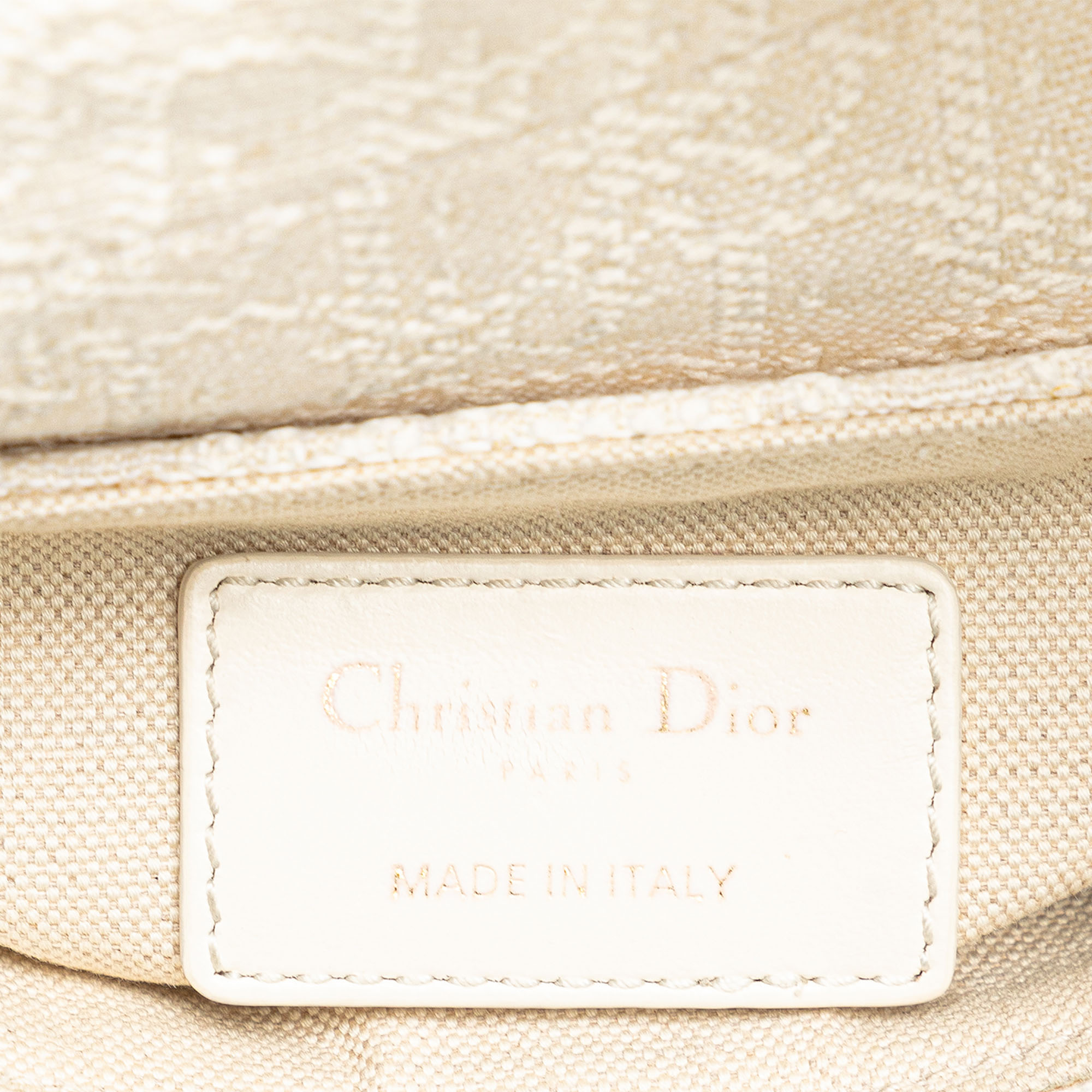 Dior Beige Canvas Mini Oblique Saddle Bag