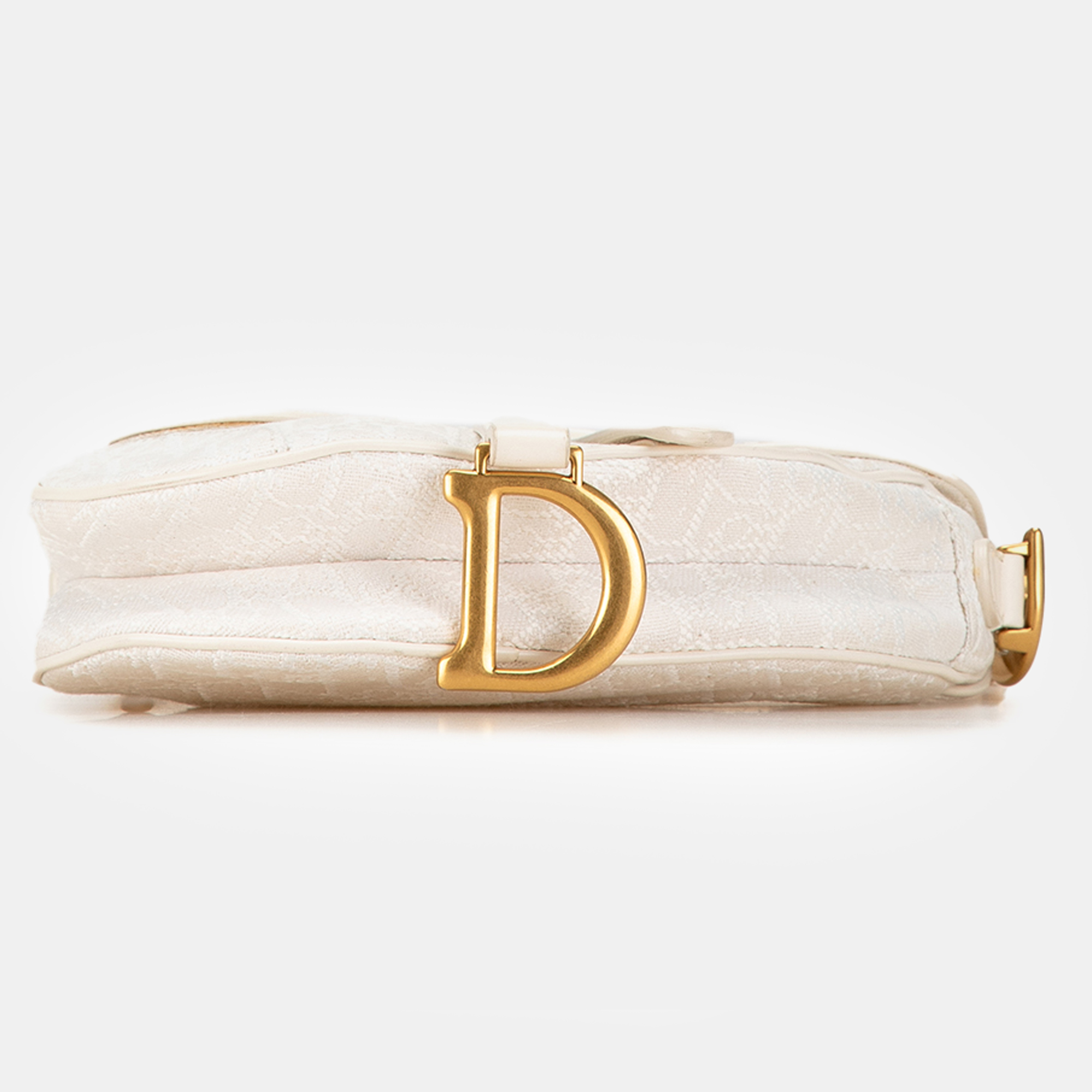 Dior Beige Canvas Mini Oblique Saddle Bag