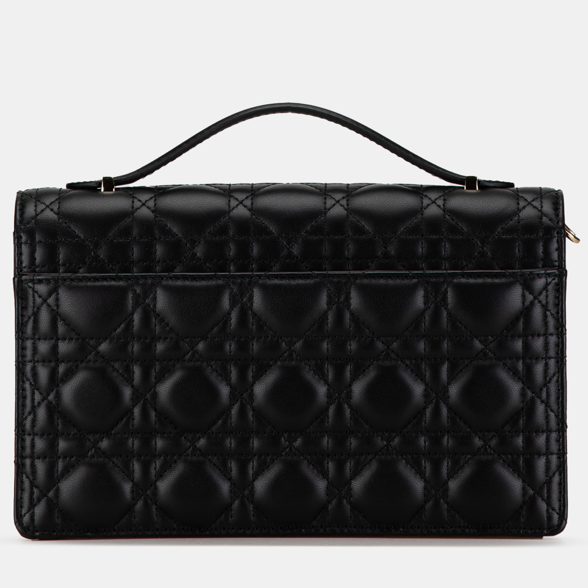 Dior Black Lambskin Cannage My Dior Top Handle Bag