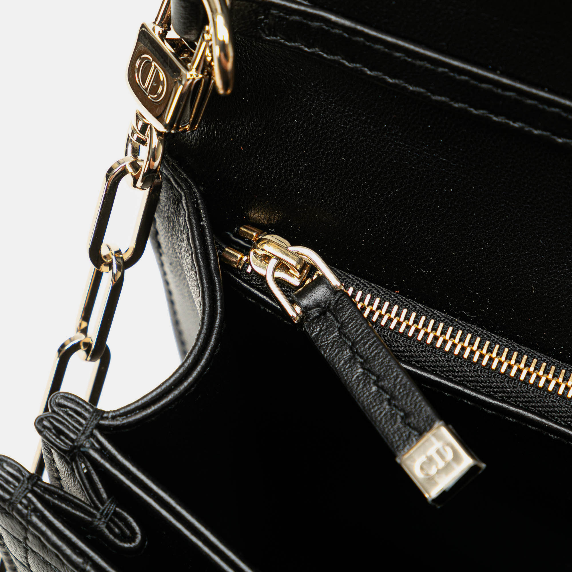 Dior Black Lambskin Cannage My Dior Top Handle Bag