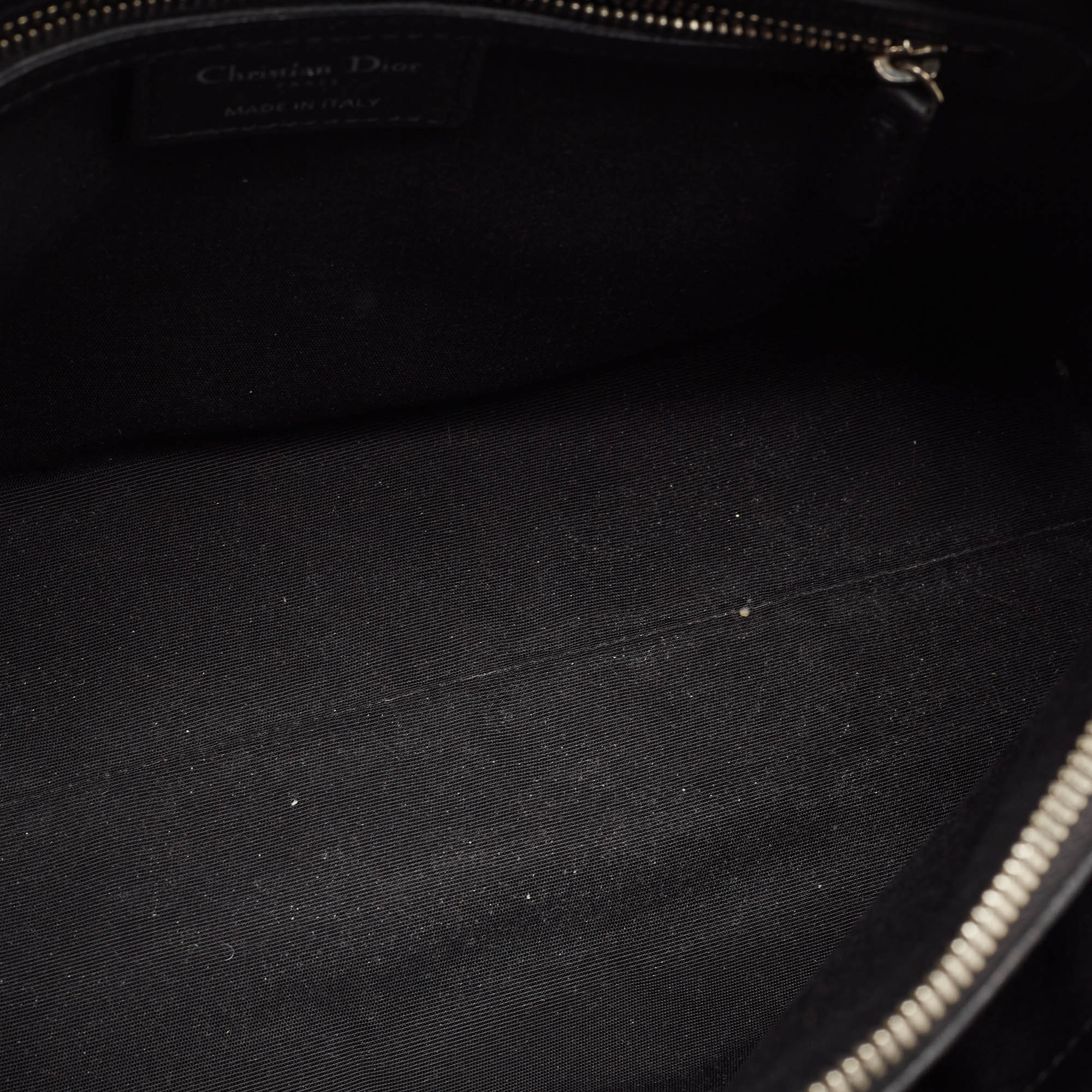 Dior Black Macrocannage Leather Soft Chain Tote