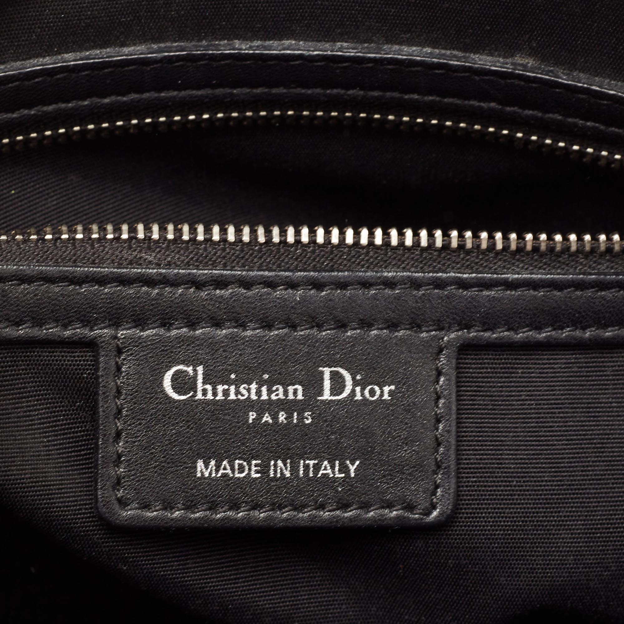 Dior Black Macrocannage Leather Soft Chain Tote