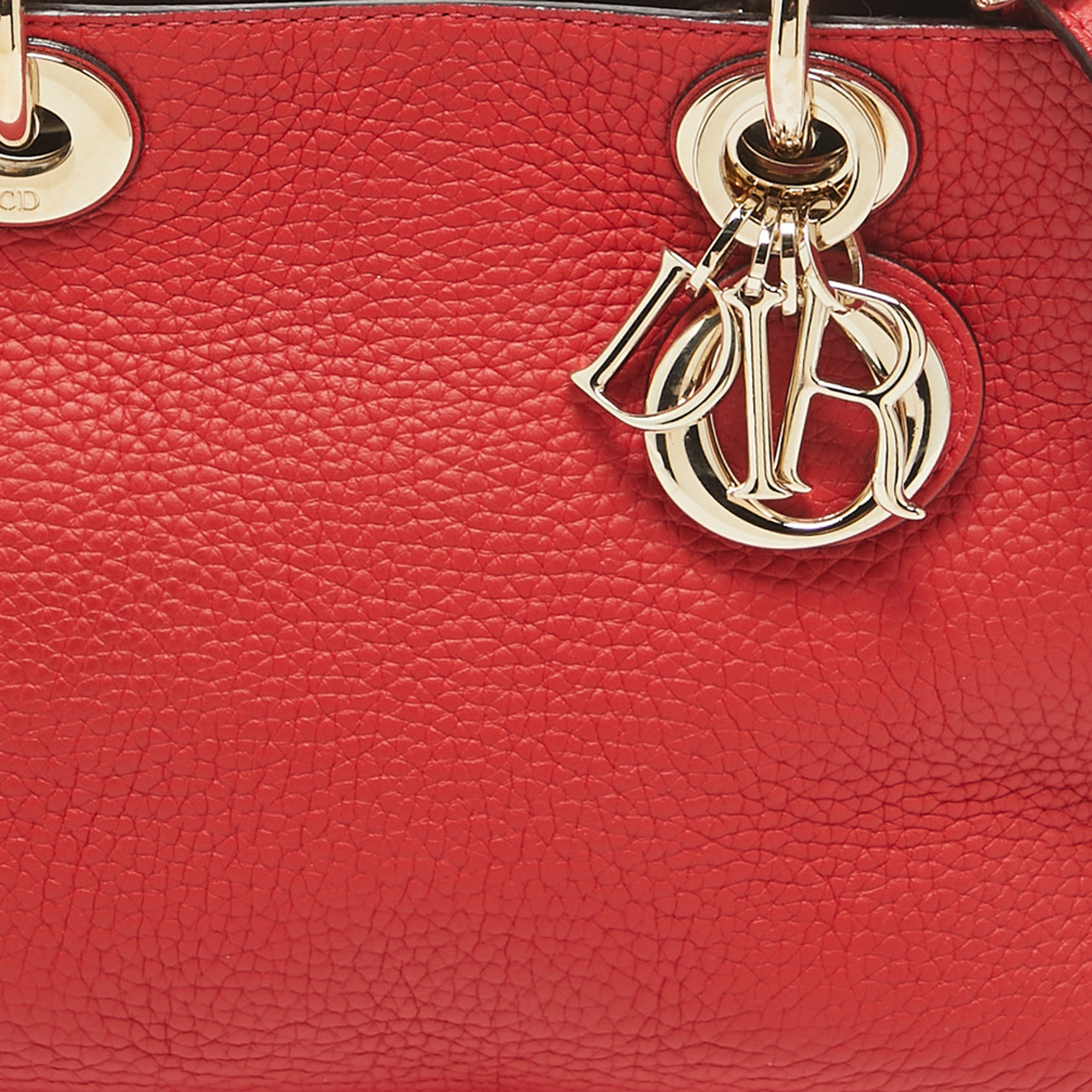 Dior Red Leather Small Diorissimo Tote