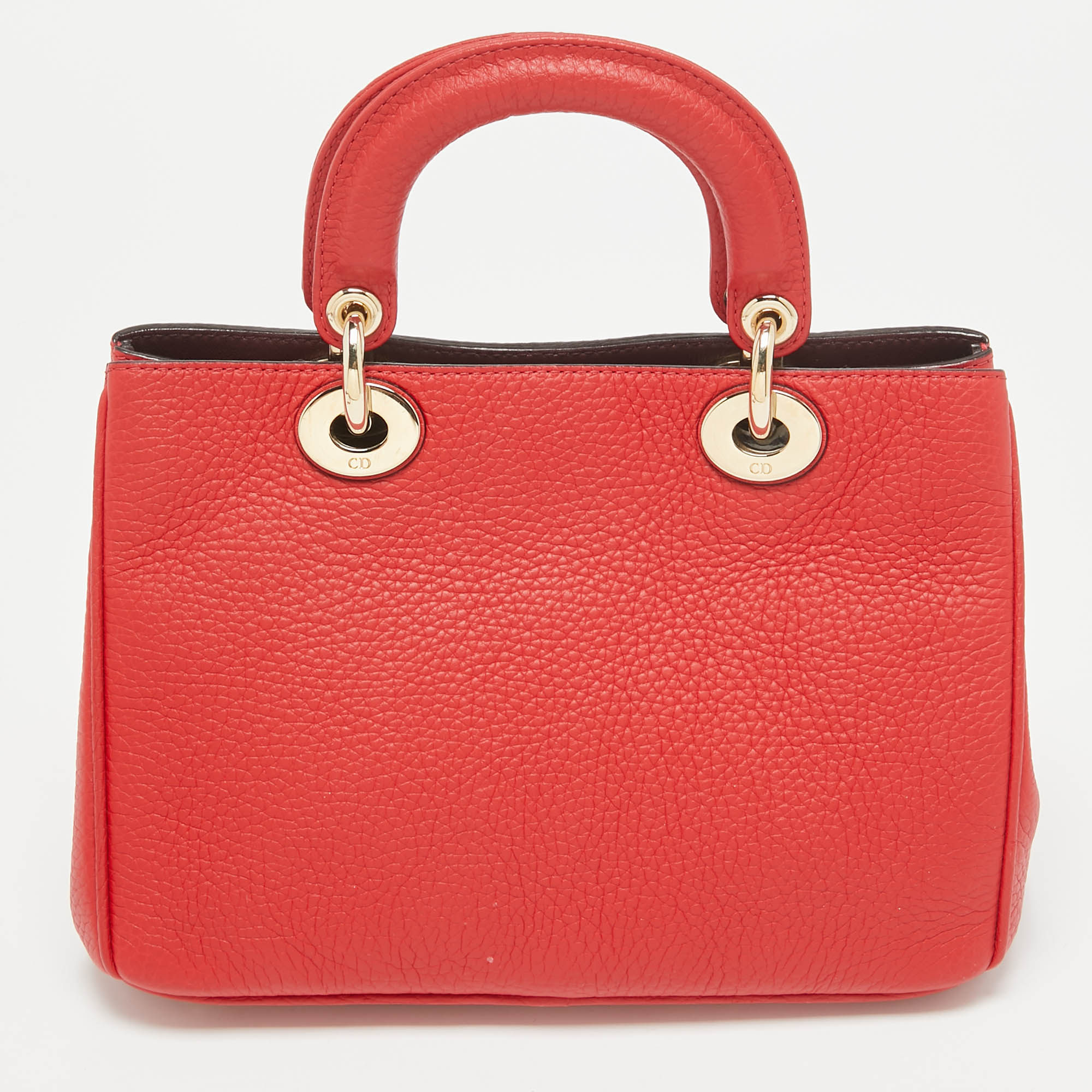 Dior Red Leather Small Diorissimo Tote