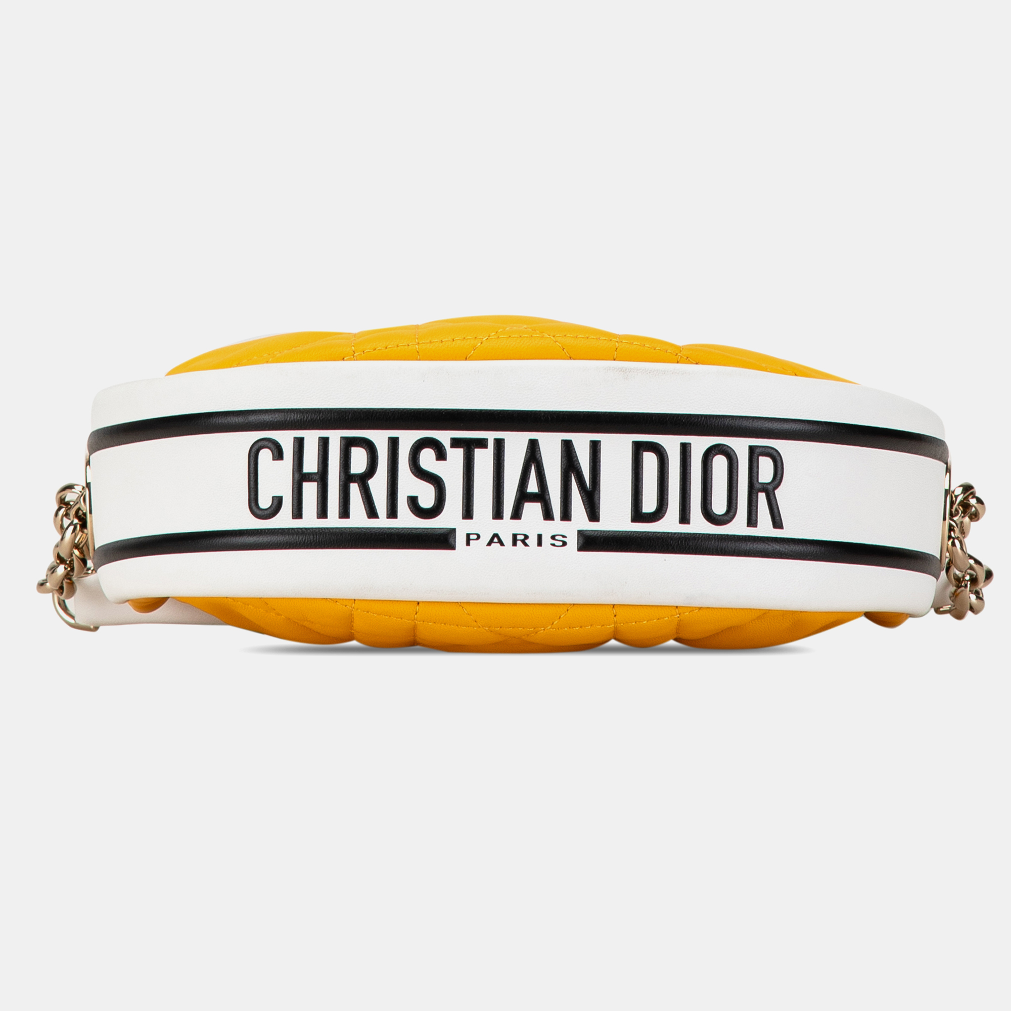 Dior Yellow Lambskin Cannage Dior Vibe Small Hobo