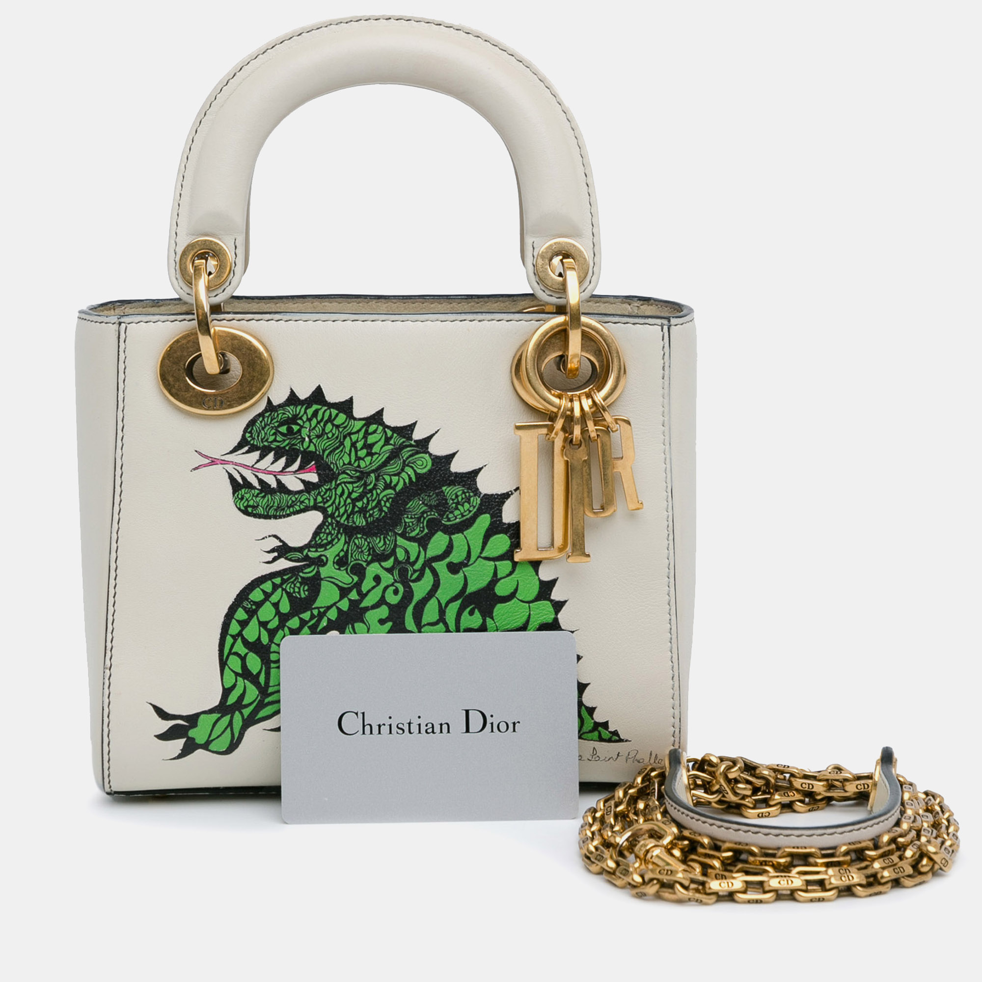 Dior Limited Edition Niki De Saint Phalle Mini Dragon Calfskin Lady Dior Bag