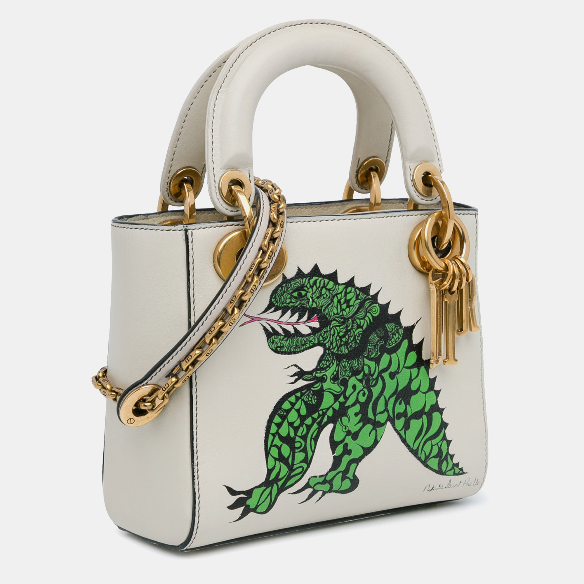 Dior Limited Edition Niki De Saint Phalle Mini Dragon Calfskin Lady Dior Bag