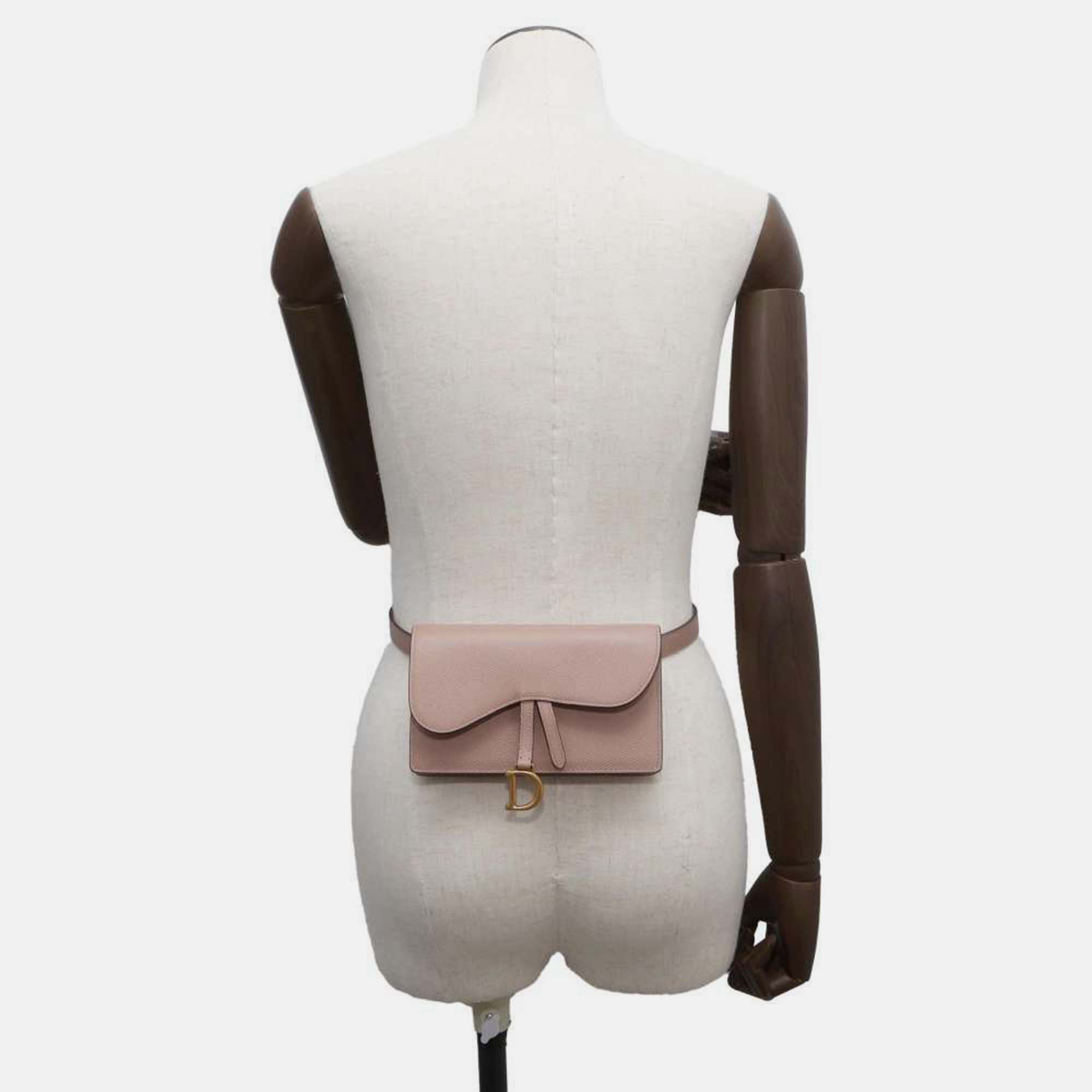 Dior Pink Leather Saddle Belt Bag