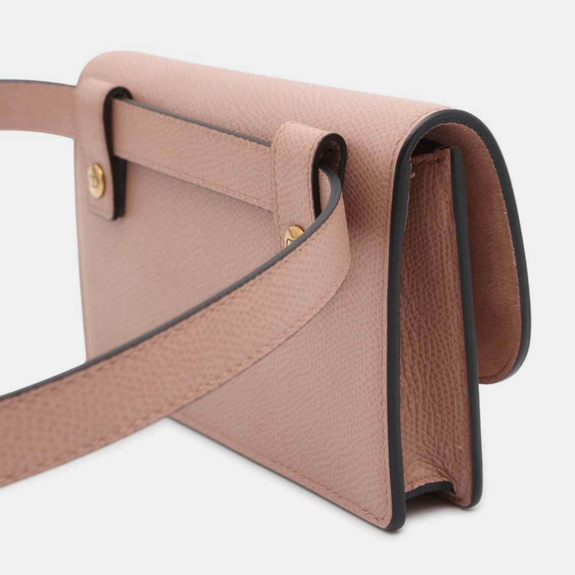 Dior Pink Leather Saddle Belt Bag