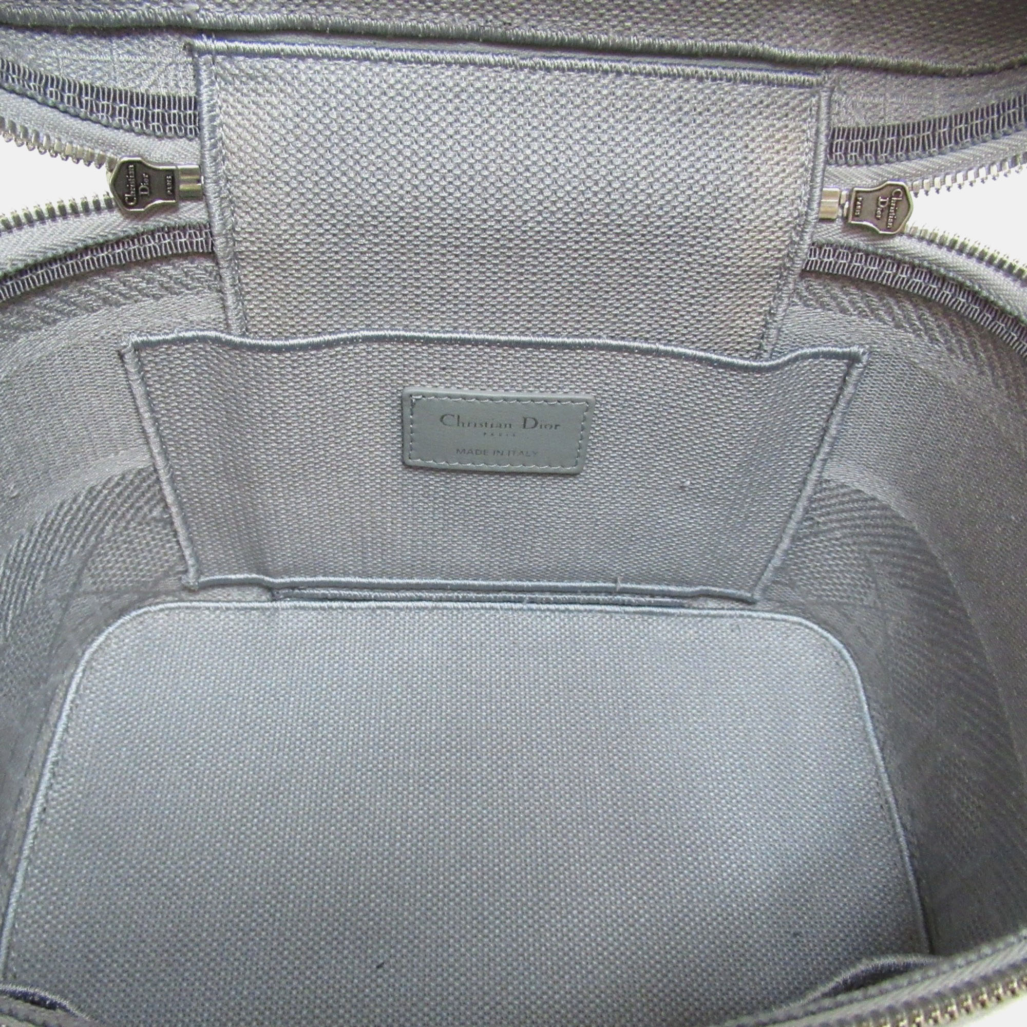 Dior Grey Cannage Embroidery Canvas Dior Travel Vanity Case Bag