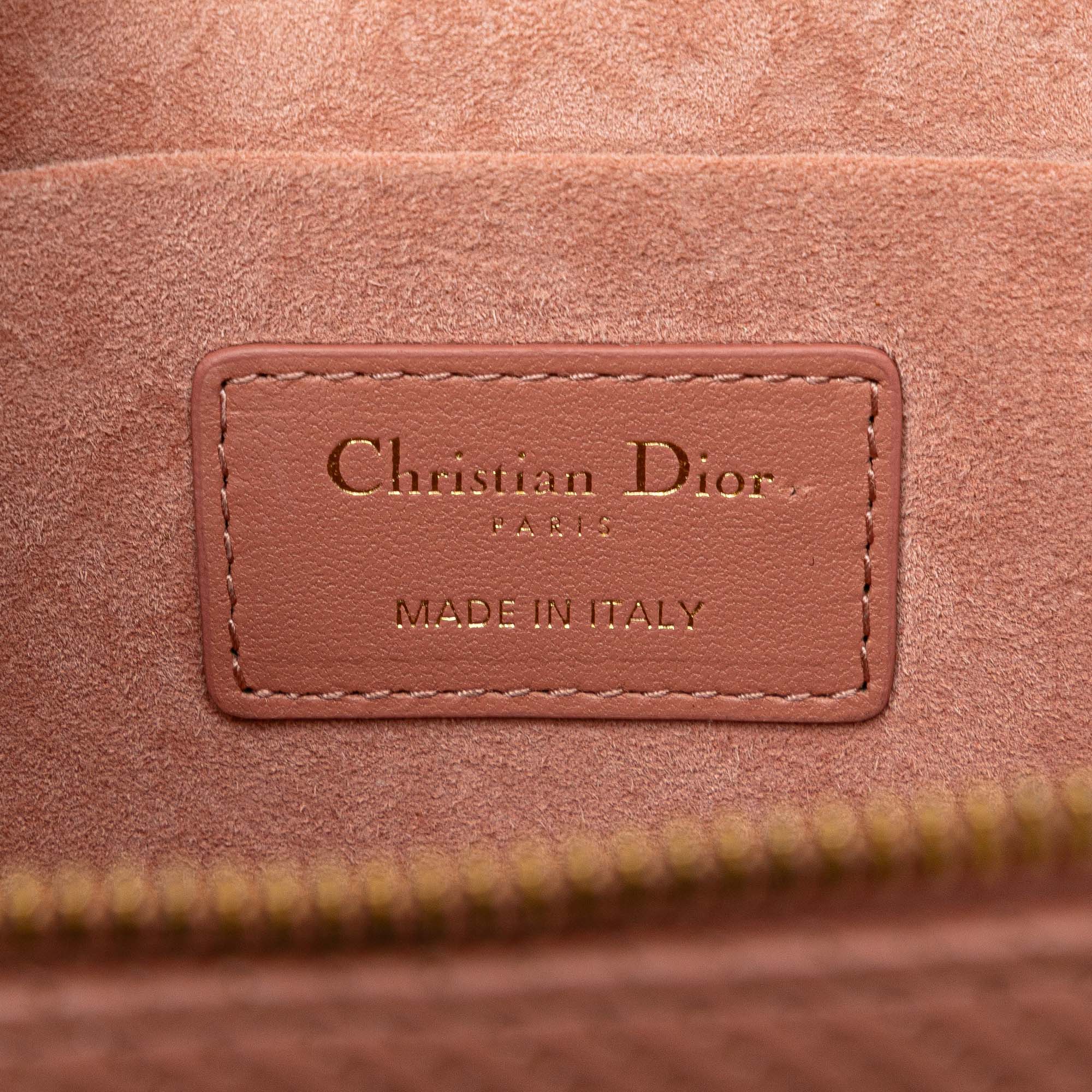 Dior Pink Leather Small Lambskin Cannage Diortravel Vanity Case Bag