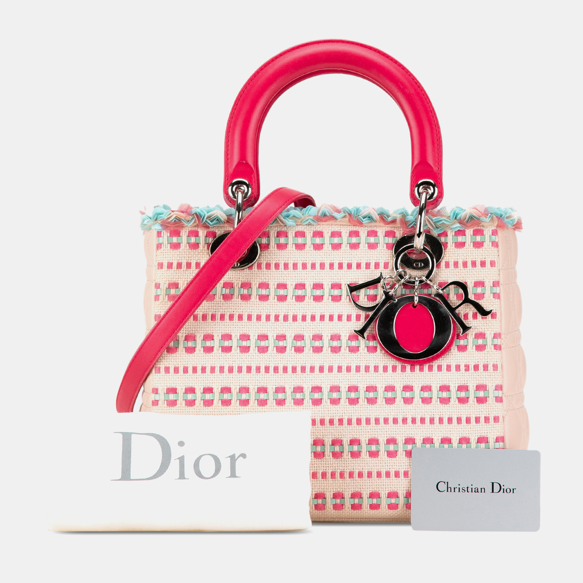 Dior Multicolor Medium Tweed Sequin Lady Dior Bag