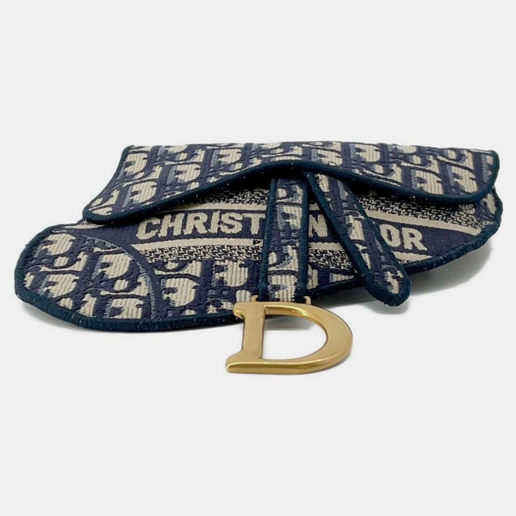 Dior Navy Canvas Oblique Saddle Waist Bag