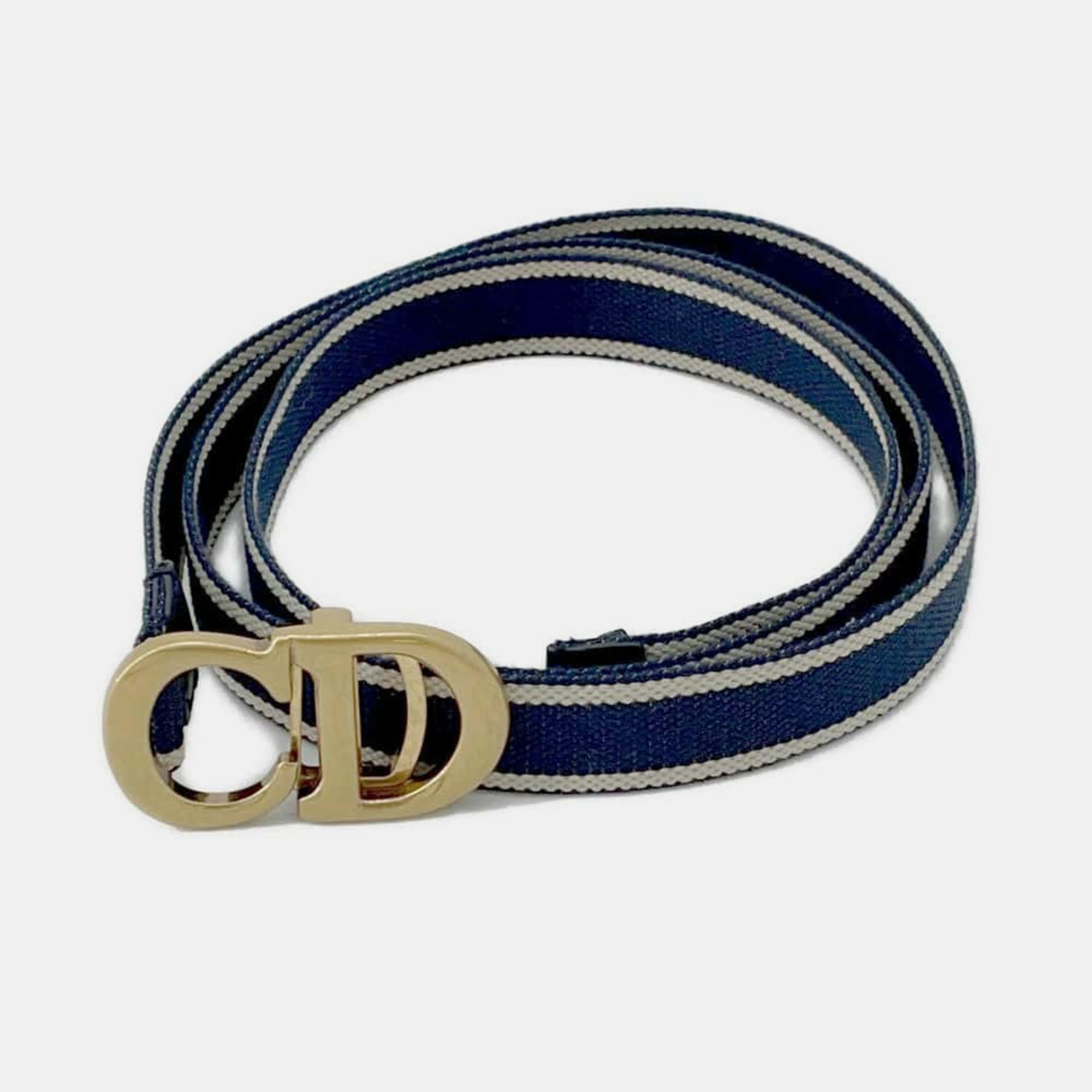 Dior Navy Canvas Oblique Saddle Waist Bag