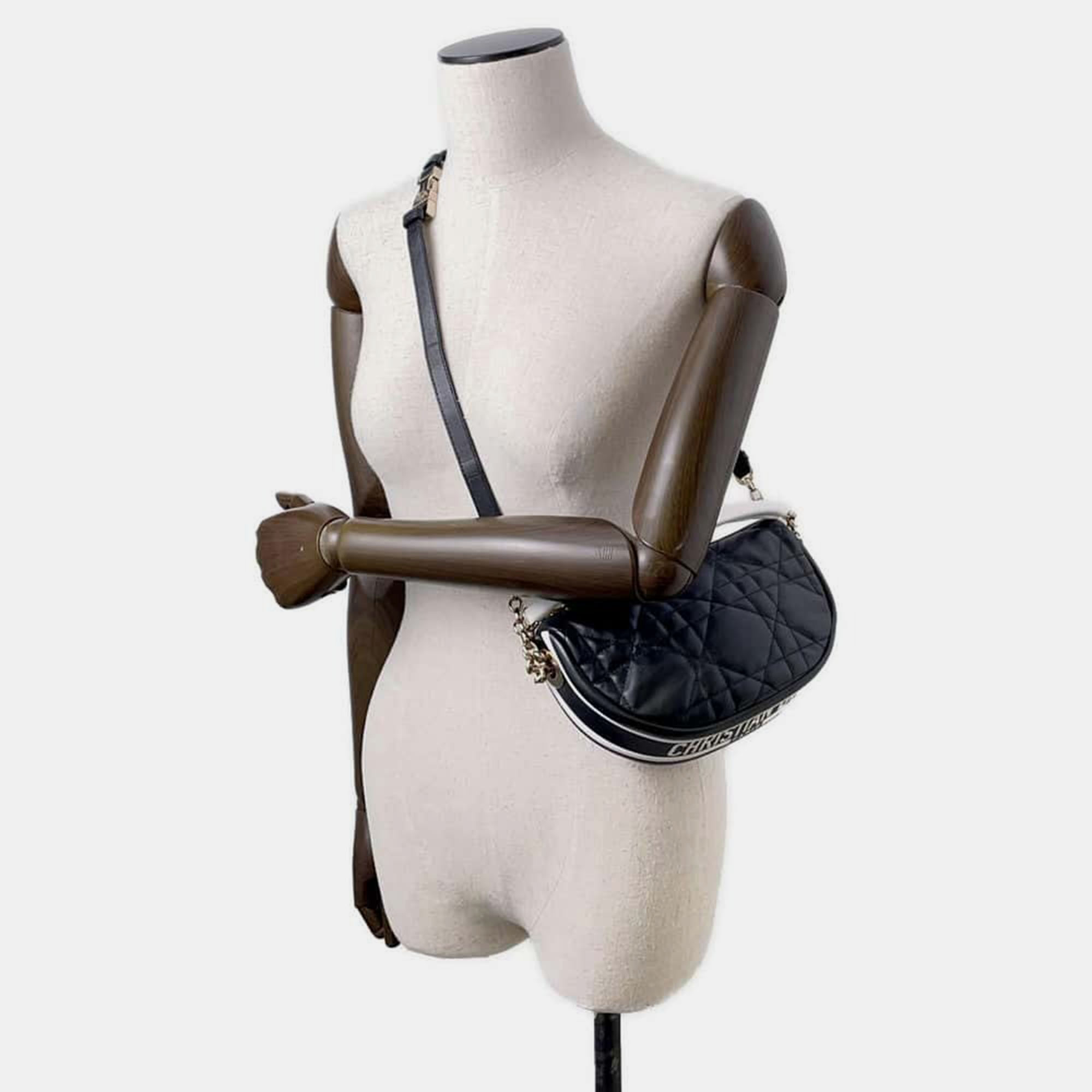 Dior Black Leather Vibe Hobo Shoulder Bag Size Small