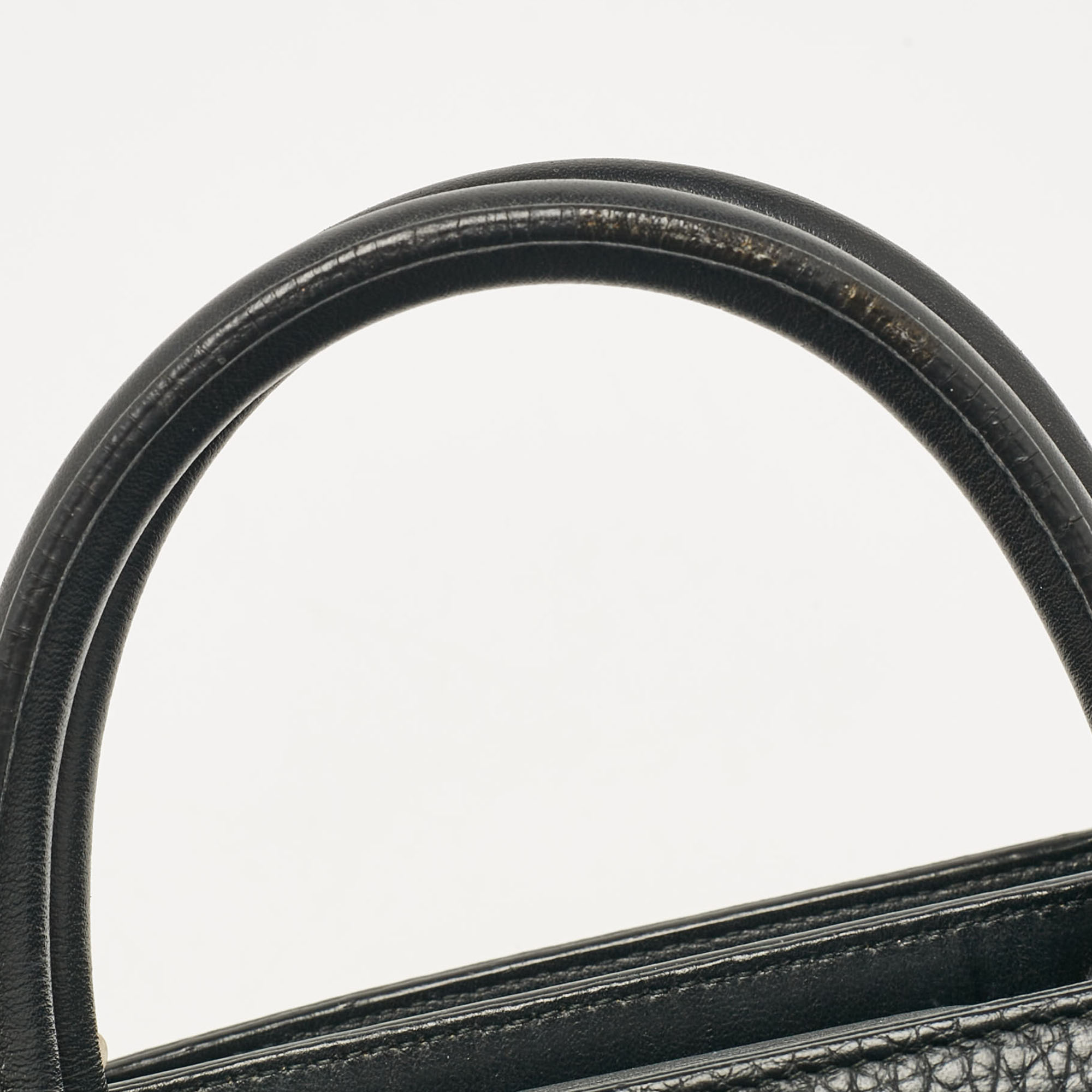 Dior Black Leather Mini Diorever Top Handle Bag