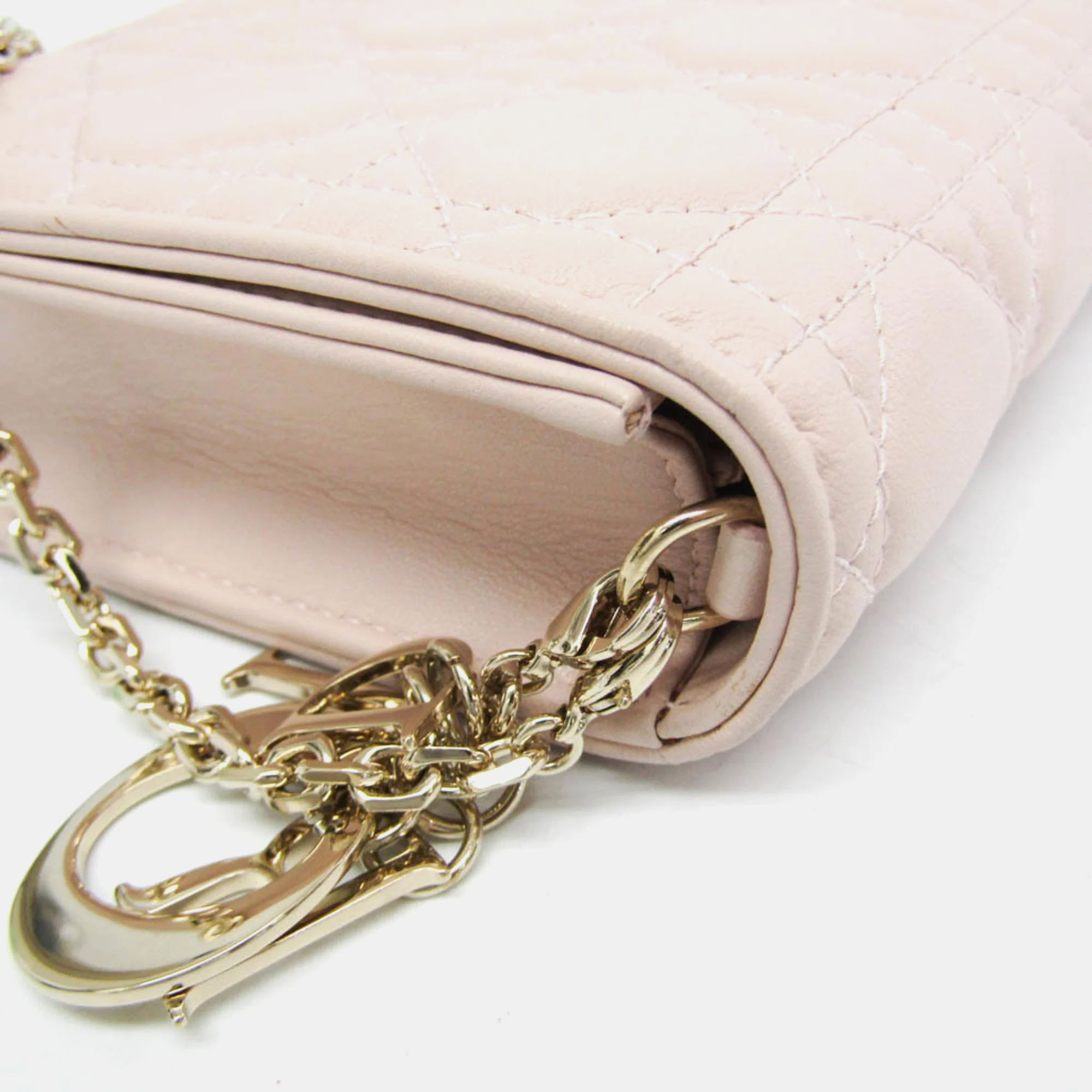 Dior Baby Pink Leather Cannage/Lady Dior Shoulder Bag