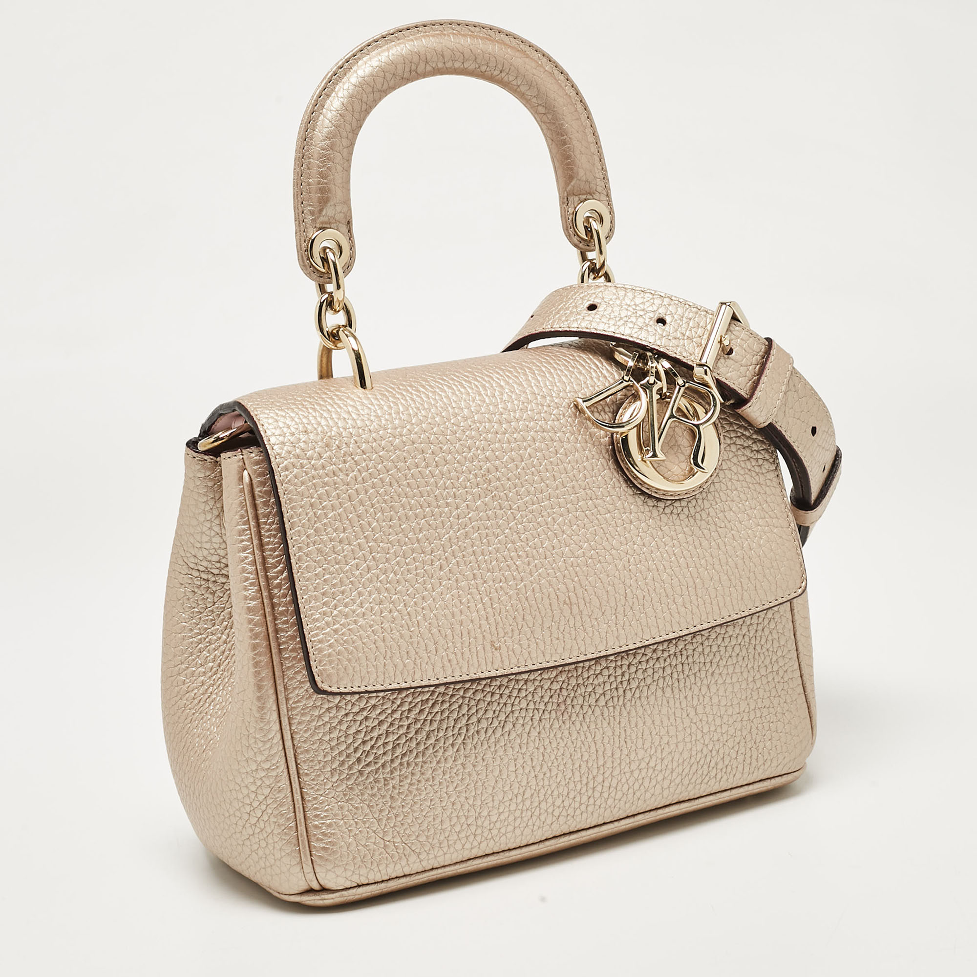 Dior Bronze Leather Mini Be Dior Top Handle Bag