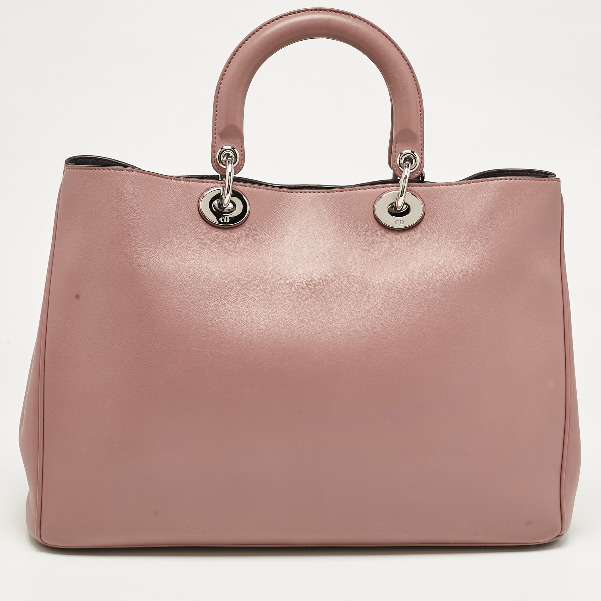 Dior Old Rose Leather Large Diorissimo Shopper Tote