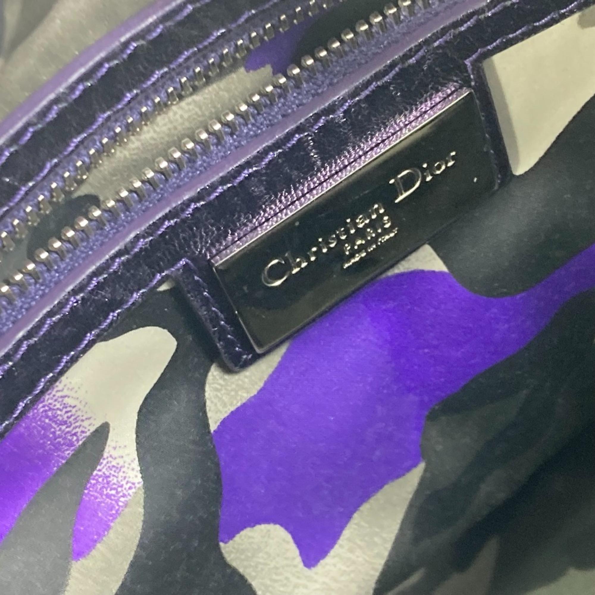 Dior Purple Orange Cannage Quilted Bag