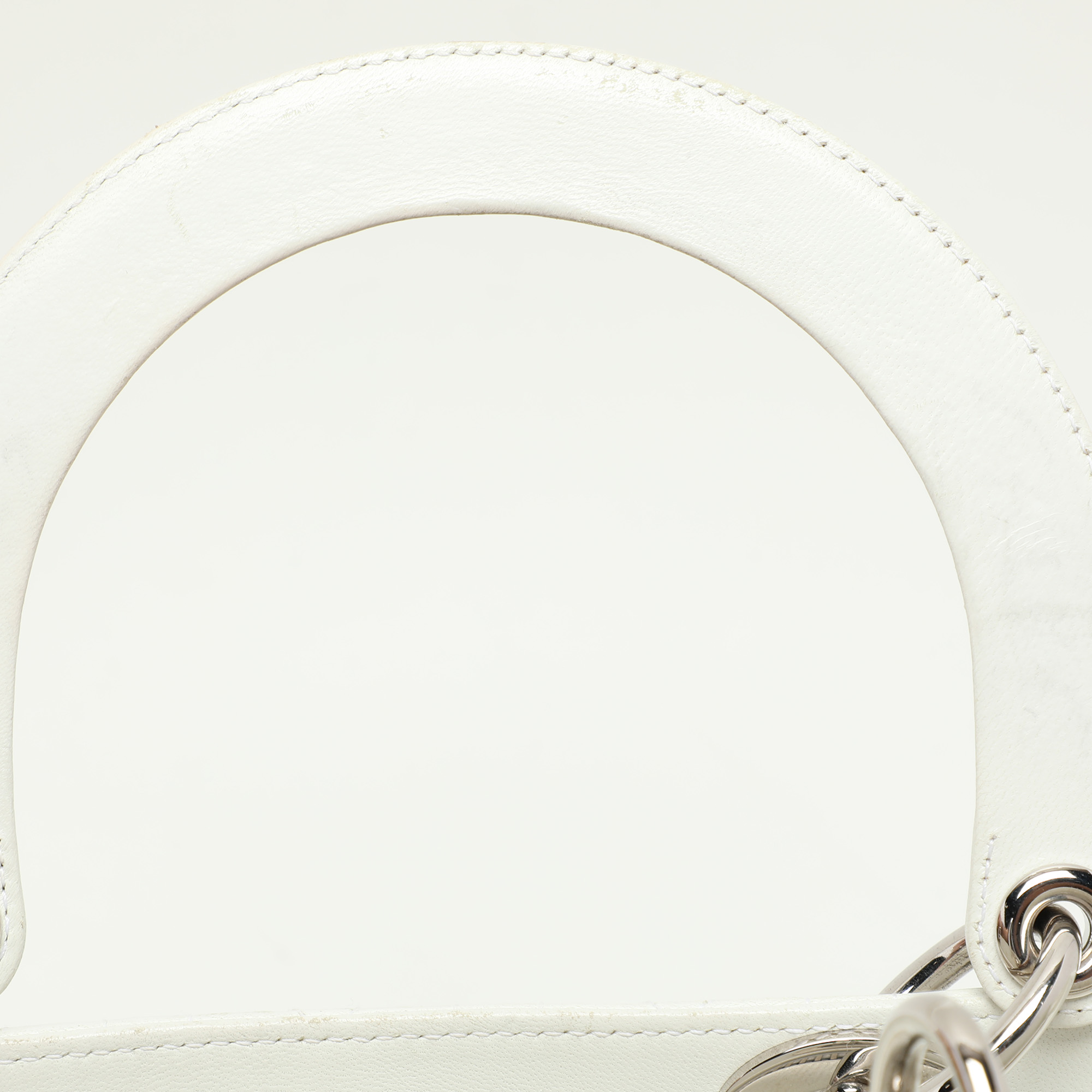 Dior White Cannage Leather Large Lady Dior Tote