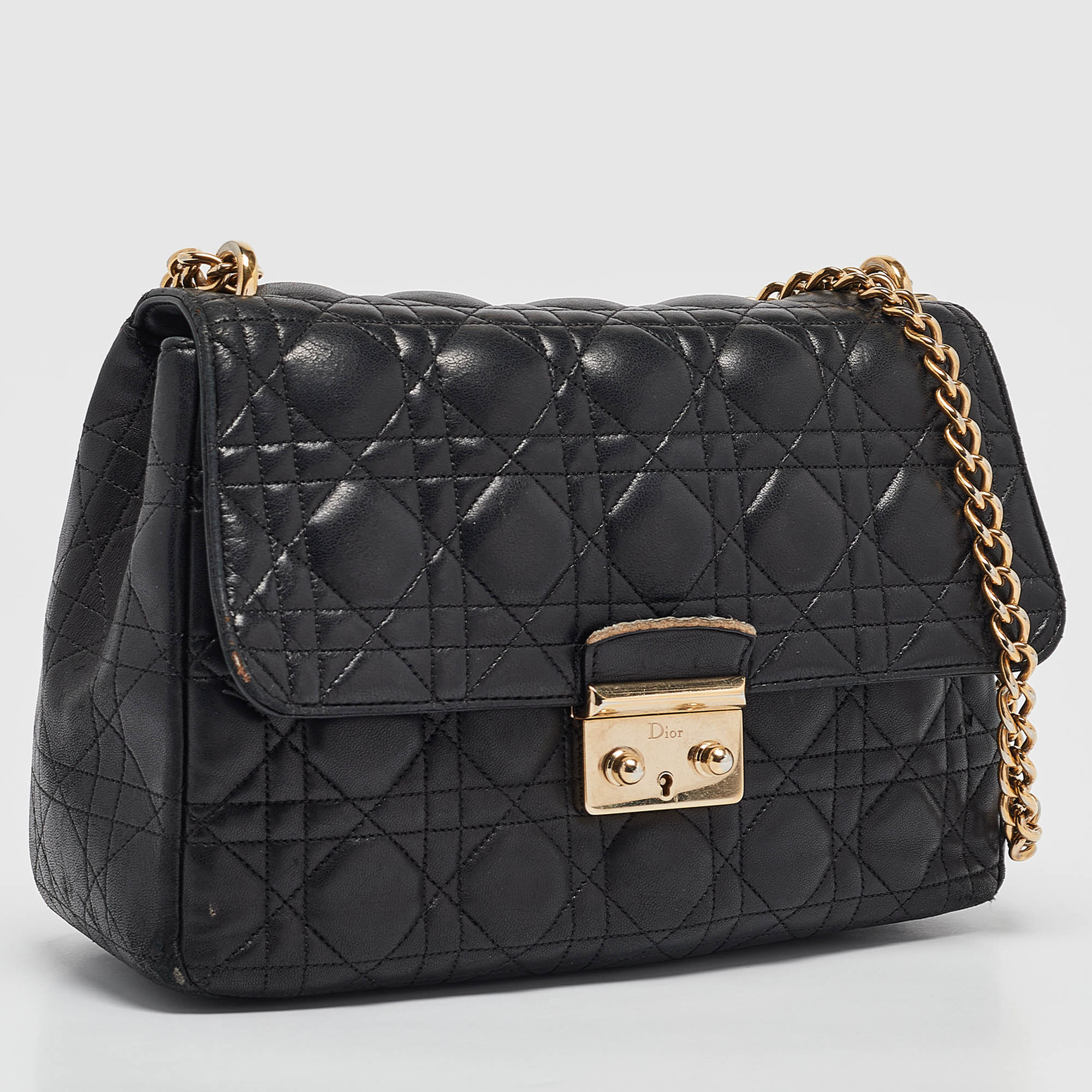 Dior Black Cannage Leather Miss Dior Shoulder Bag