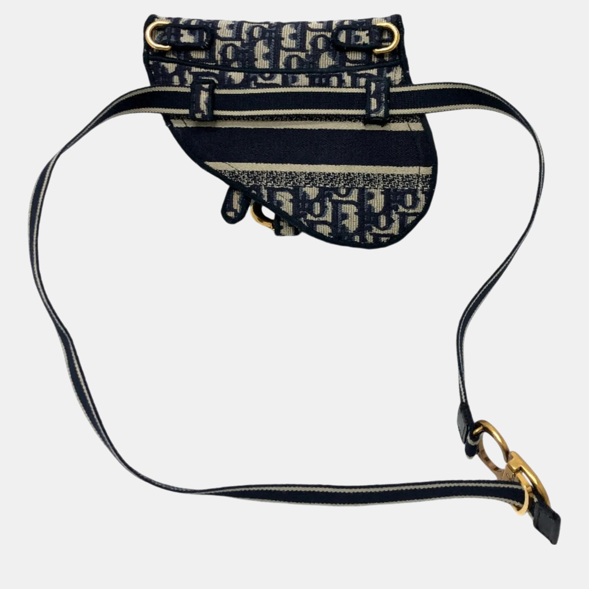 Dior Navy Saddle Flat Waist Pouch