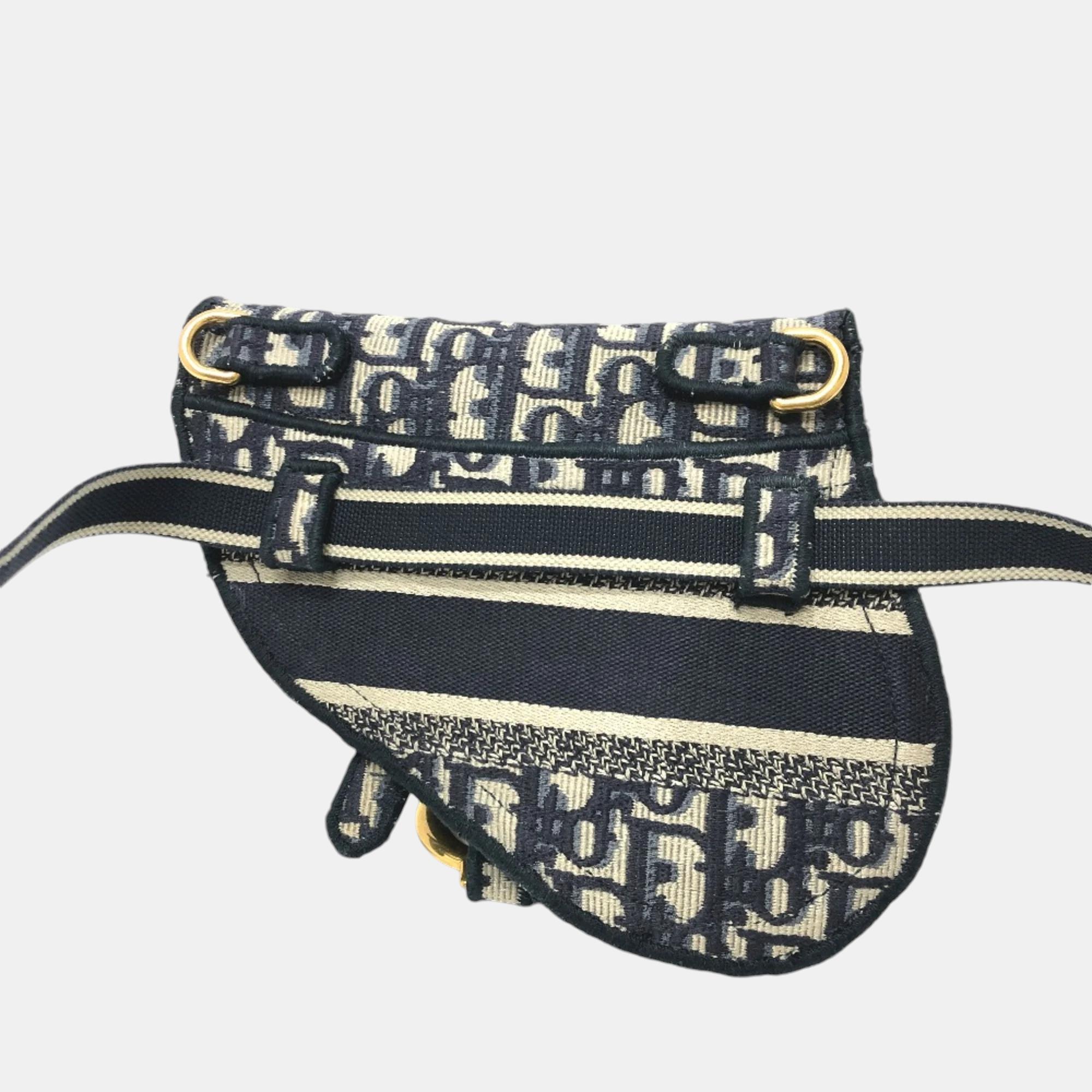 Dior Navy Saddle Flat Waist Pouch