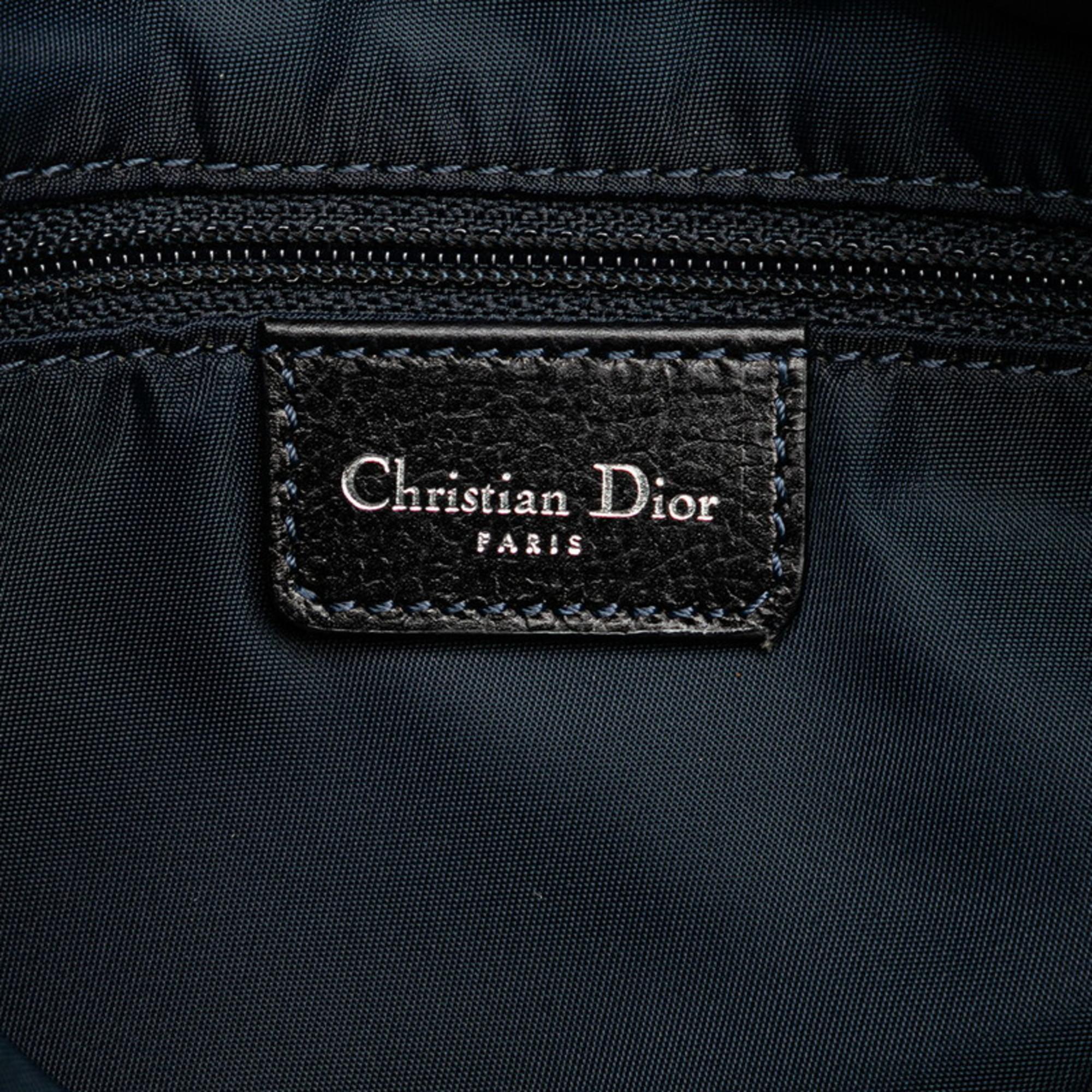 Christian Dior Indigo Blue Orange Canvas Dior Trotter Saddle Flight Line Shoulder Bag