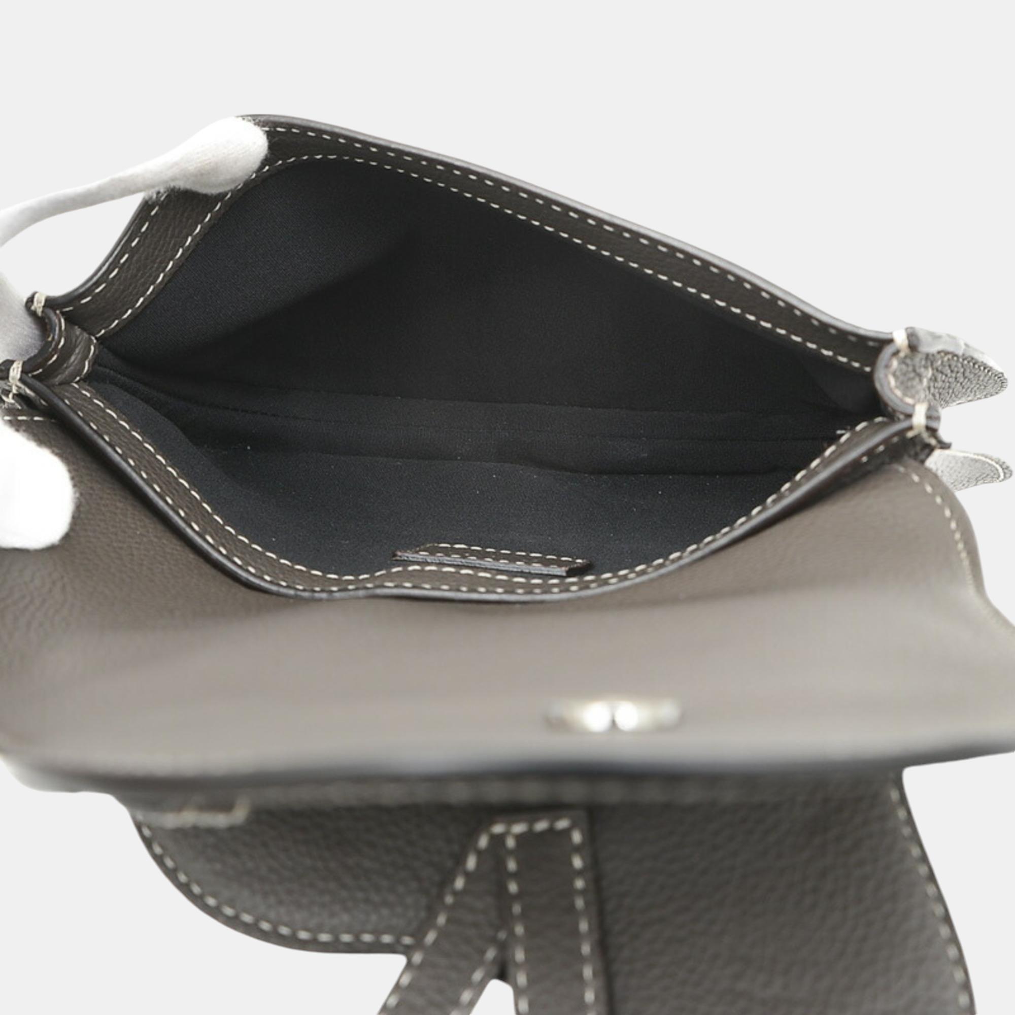 Christian Dior Leather Grey Dior Saddle Bag