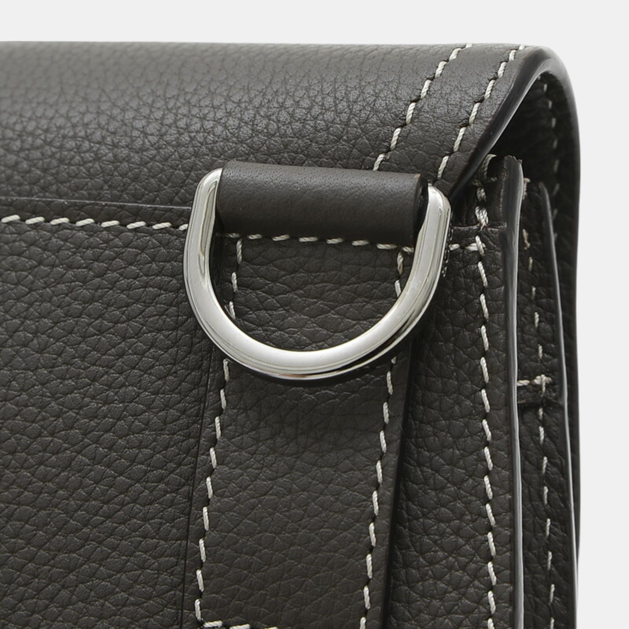 Christian Dior Leather Grey Dior Saddle Bag