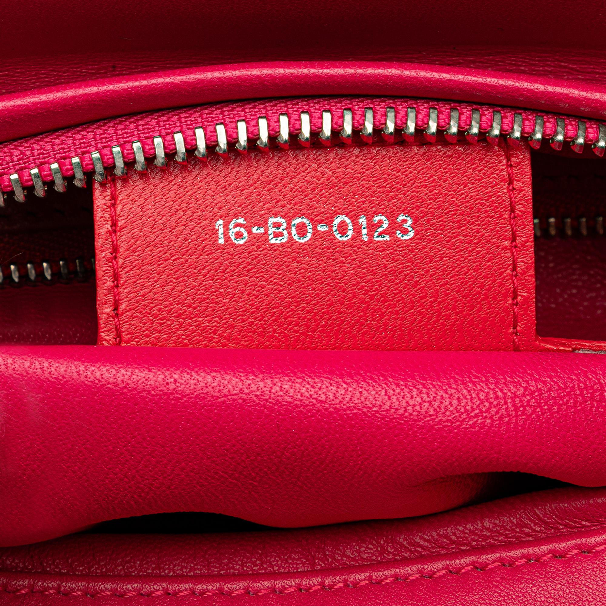 Dior Orange Medium Bicolor Lambskin Cannage Lady Dior